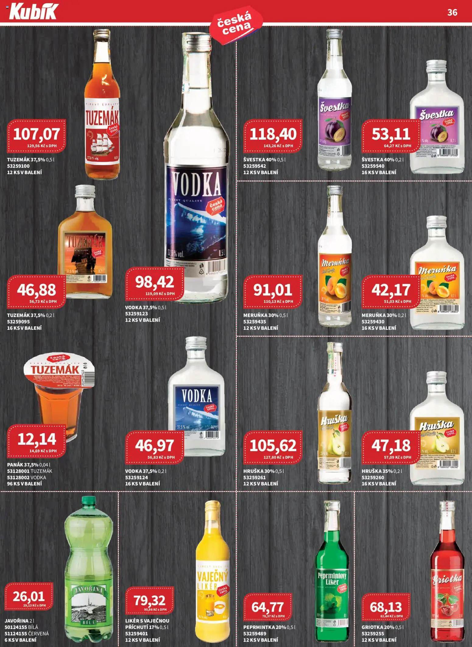 Kubík leták - Velkoobchod 04/2026 od 01.04.2026 | Strana: 36 | Produkty: Finest, Vodka, Griotka, Panák