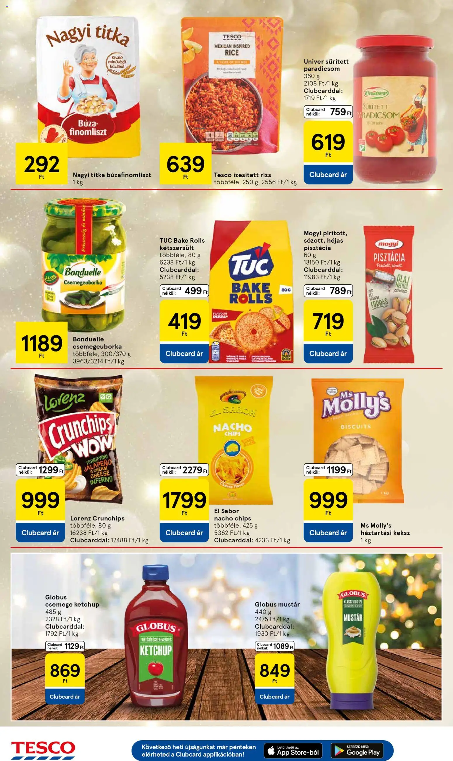 Tesco akciós ujság - amely érvényes a következő dátumtól: 04.12.2025 | Oldal: 26 | Termékek: Chips, Pisztácia, Paradicsom, Keksz