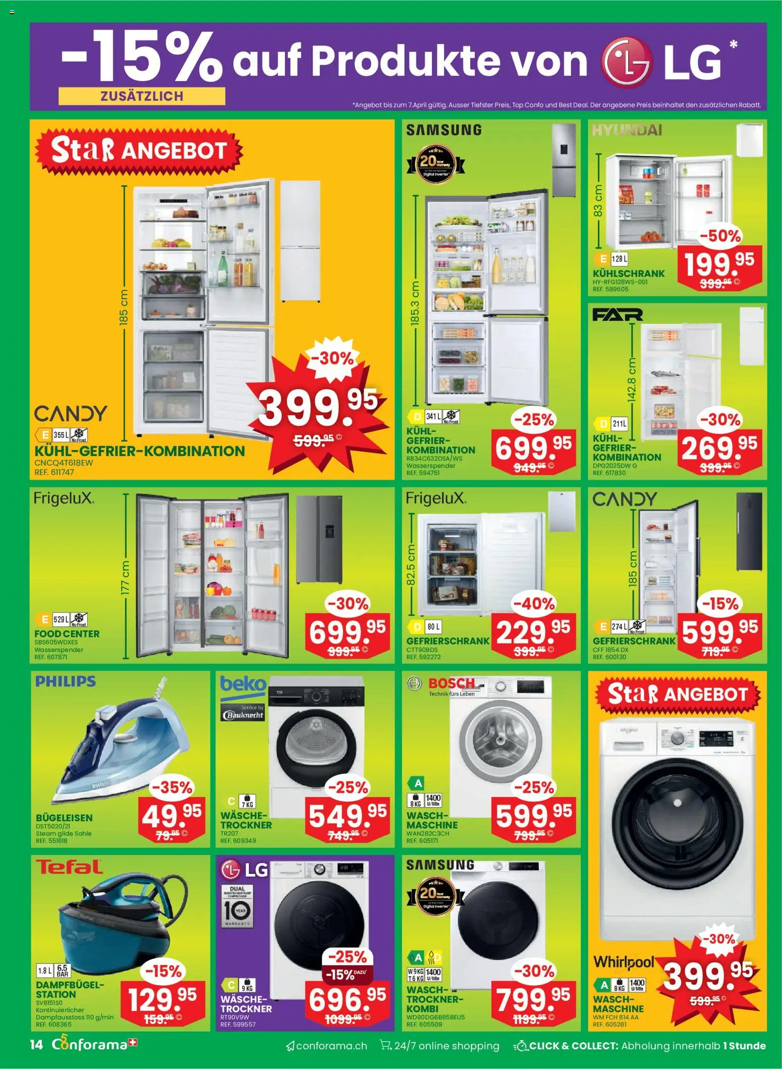 Conforama aktionen Primavera – gültig ab 01.04.2026 | Seite: 14 | Produkte: Bügeleisen, Top, Bosch, Philips
