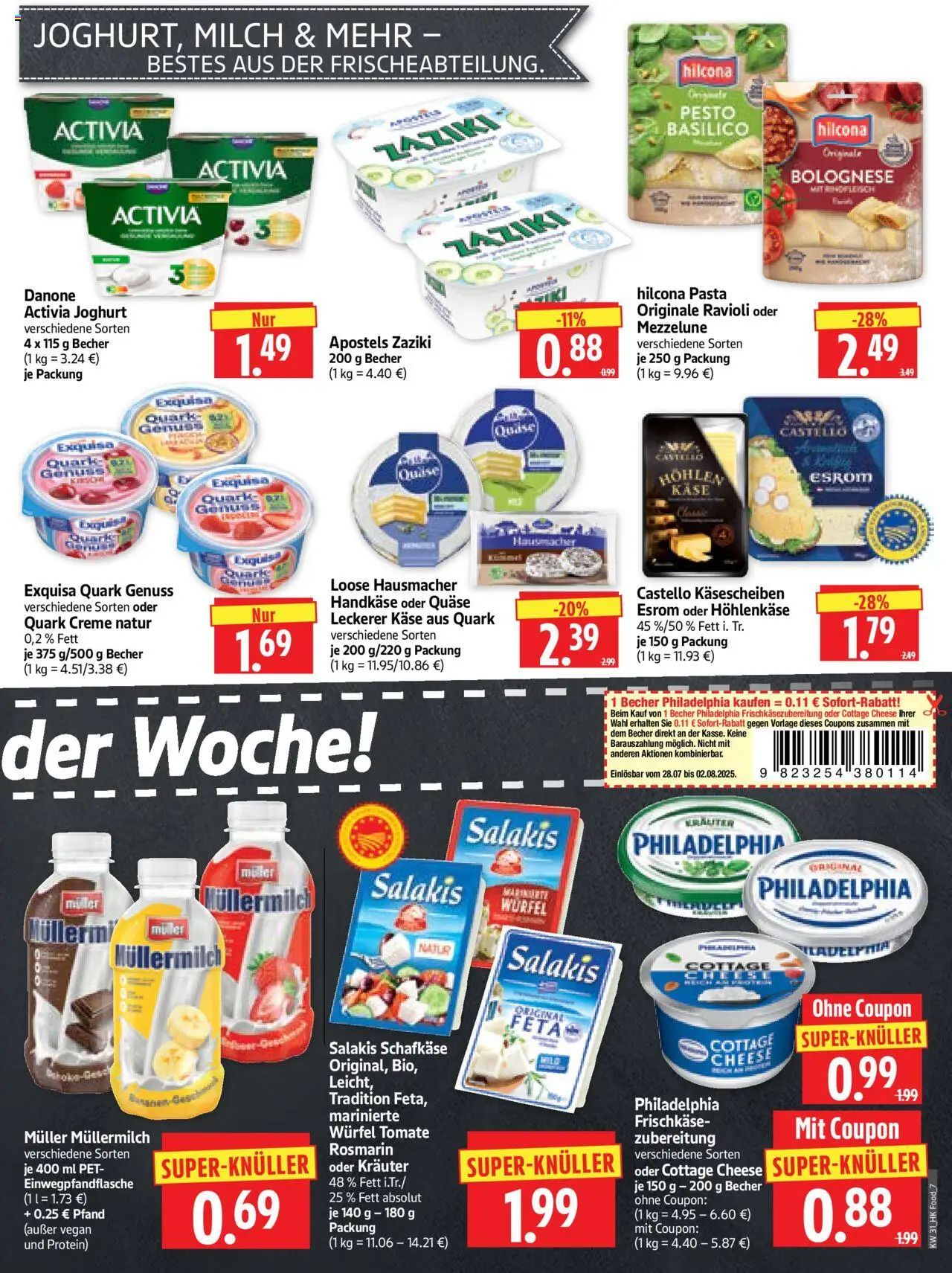 HERKULES Prospekt 	 - gültig ab dem 28.07.2025 | Seite: 7 | Produkte: Activia, Joghurt, Creme, Müllermilch