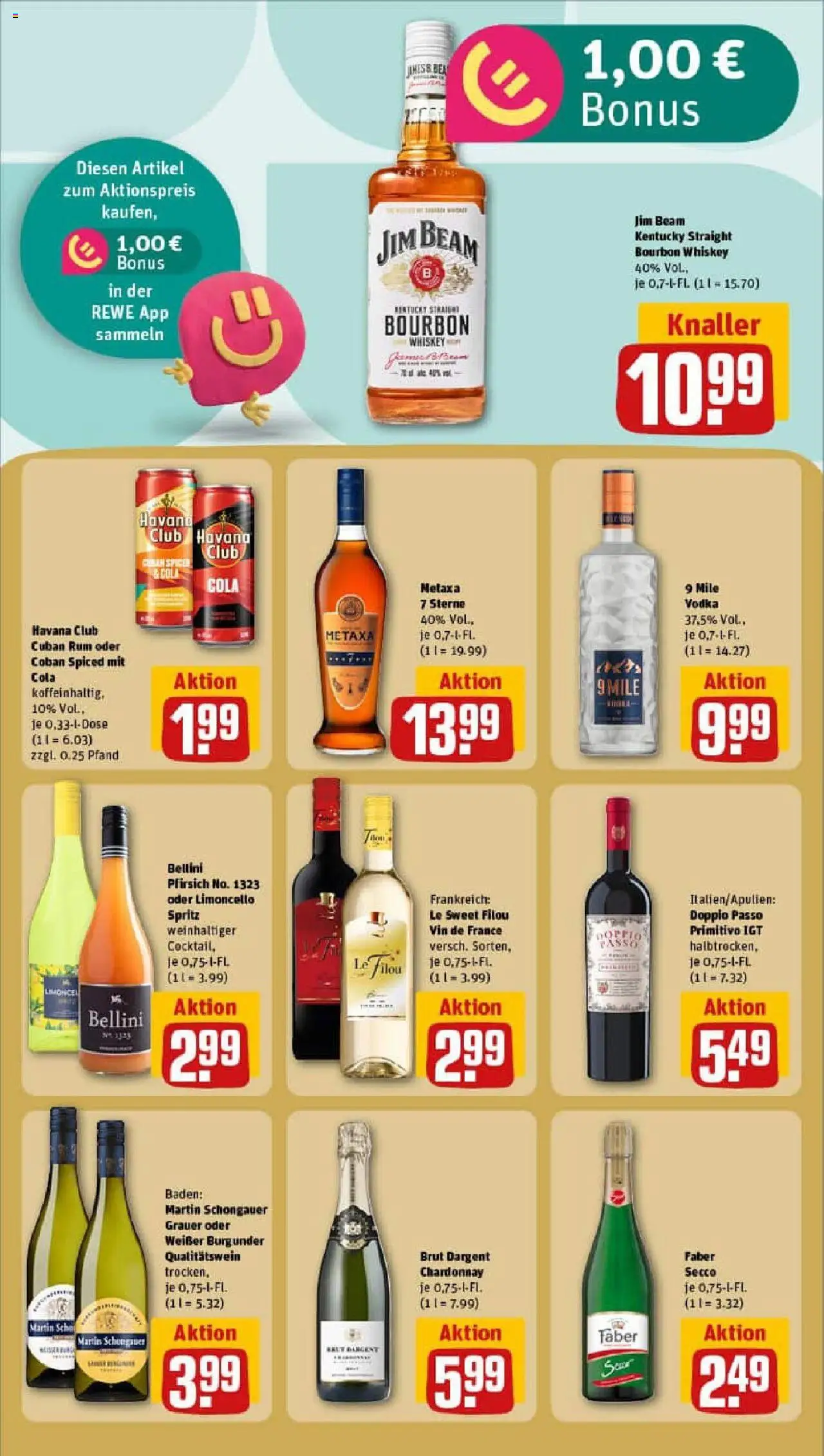 Rewe prospekt Wittenberge	 - gültig ab dem 22.06.2025 | Seite: 17 | Produkte: Metaxa, Doppio Passo, Pfirsich, Vodka