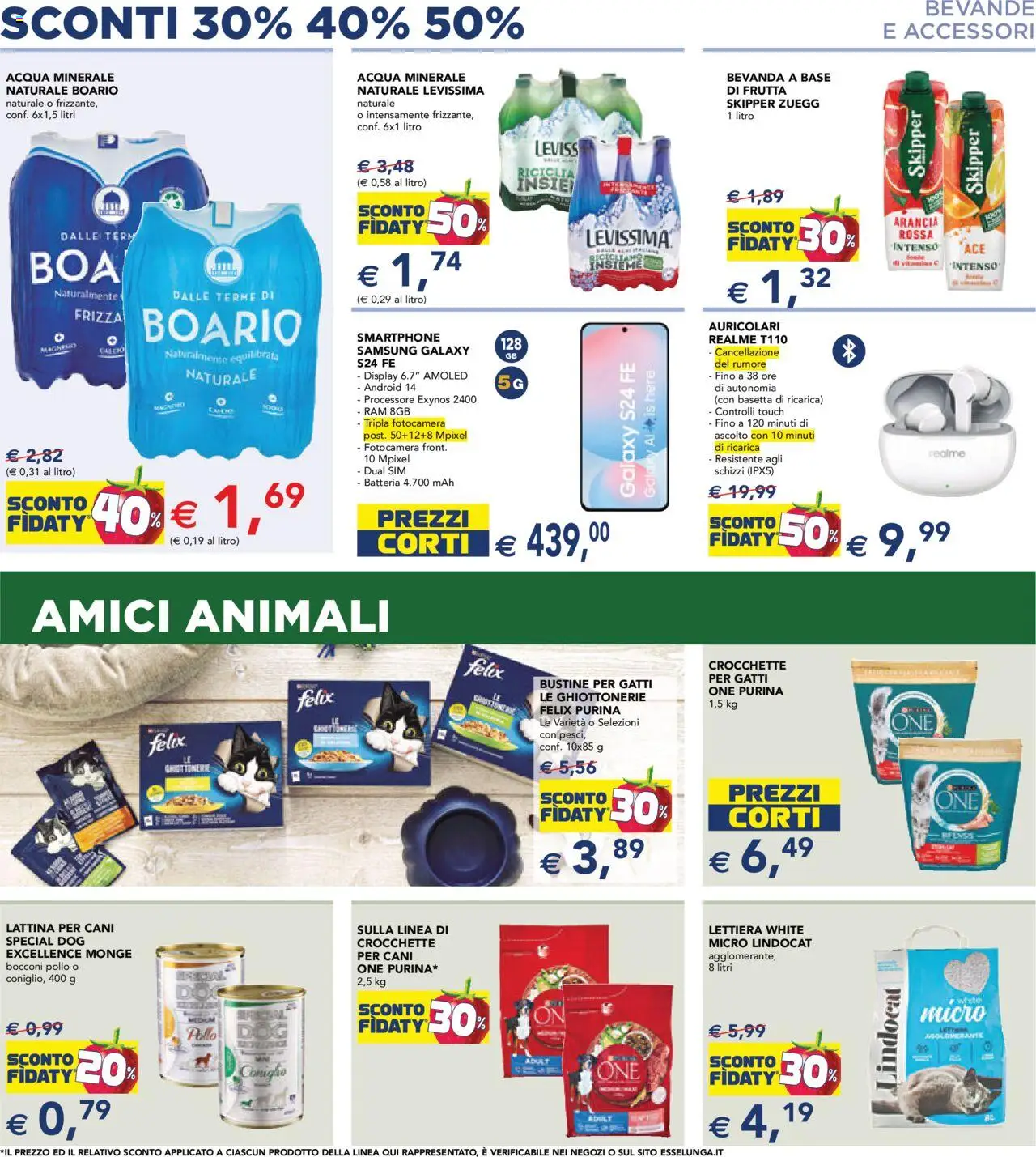 Volantino Esselunga S del 14.08.2025 | Pagina: 9 | Prodotti: Auricolari, Samsung Galaxy, Arancia, Acqua minerale