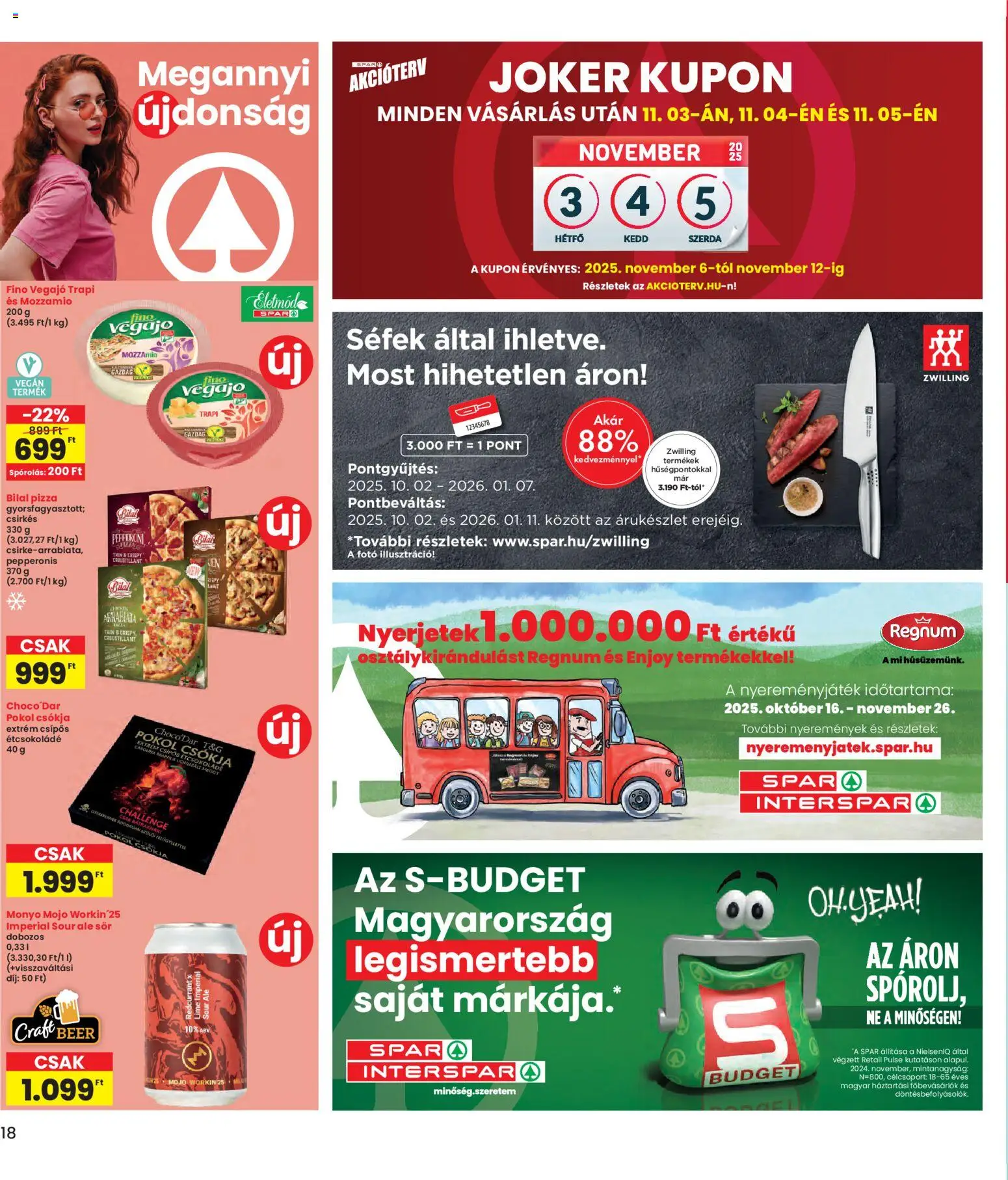 Interspar akciós ujság - amely érvényes a következő dátumtól: 30.10.2025 | Oldal: 18 | Termékek: Lime, Pizza, Sör, Vegán