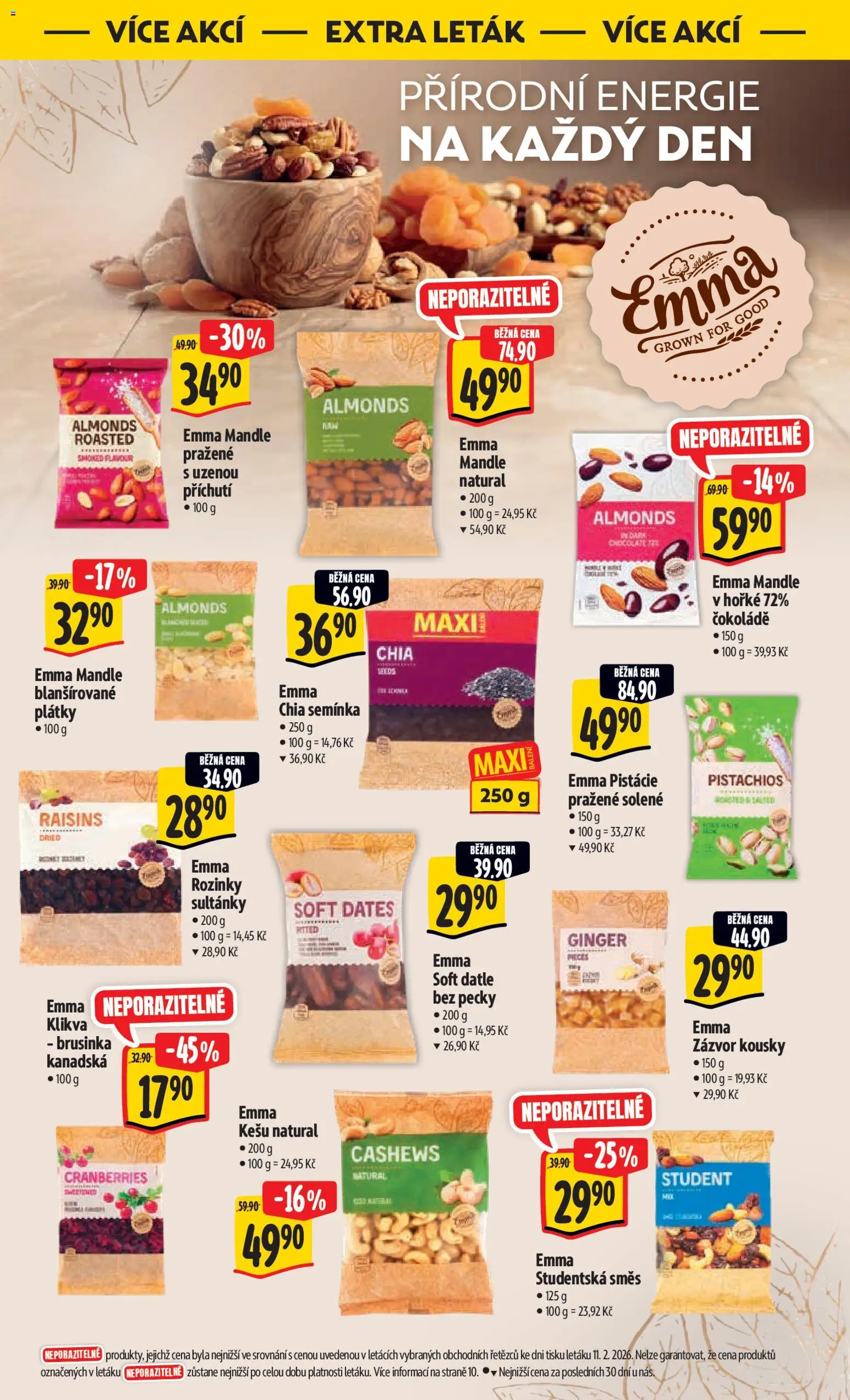 Albert leták - Hypermarket od 18.02.2026 | Strana: 40 | Produkty: Studentská směs, Zázvor, Datle, Chia semínka