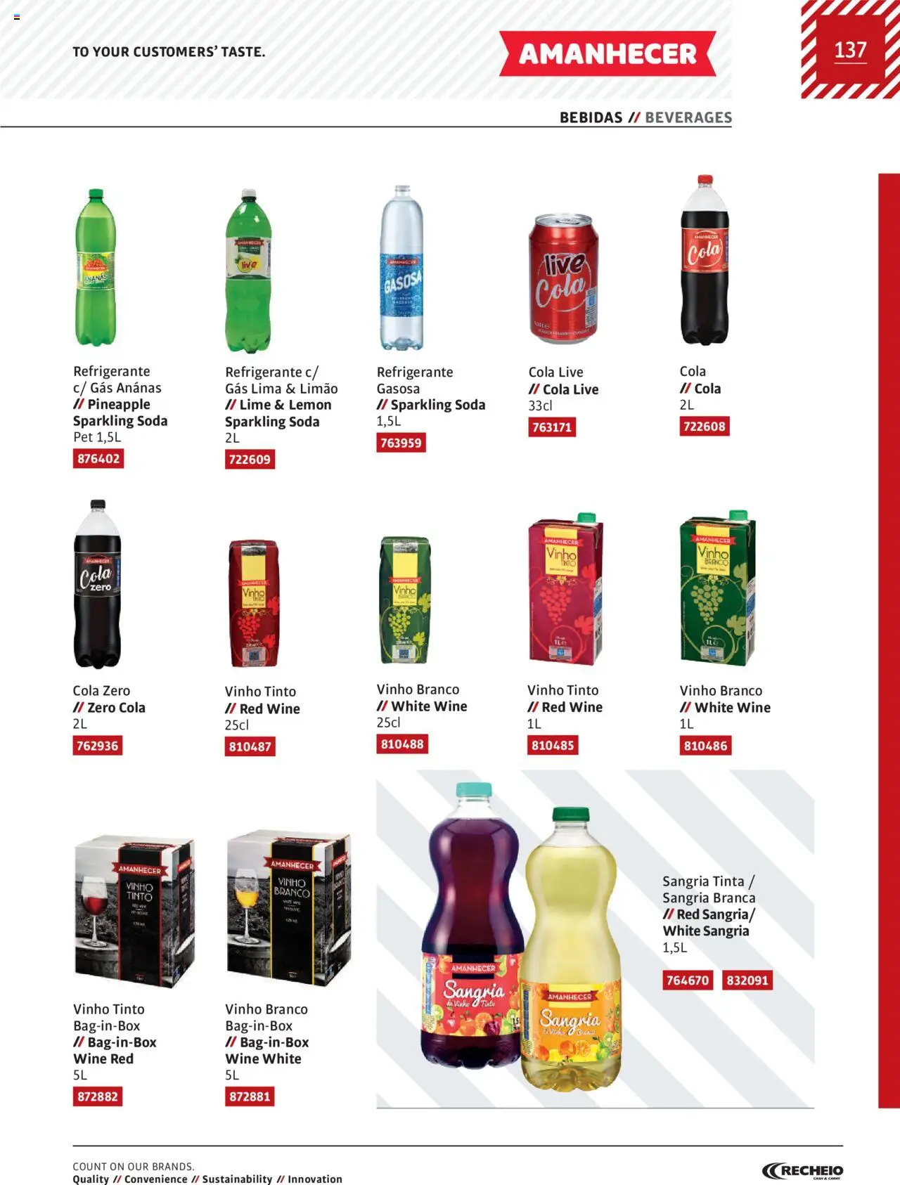 Recheio AS NOSSAS MARCAS │ válido de 19.12.2023 | Página: 137 | Produtos: Refrigerante, Tinta, Vinho, Soda