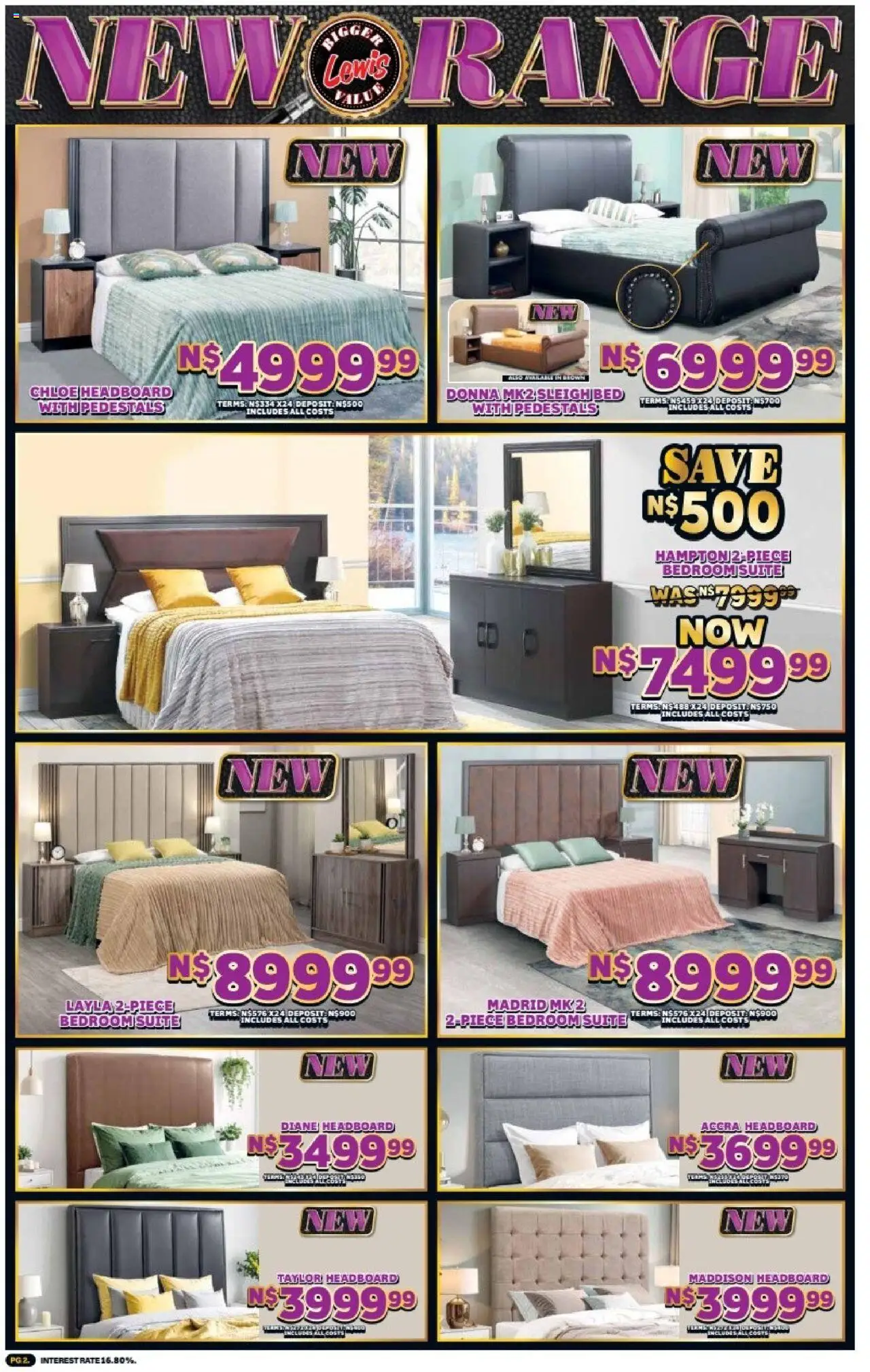 New Lewis Stores catalogue – valid from 01.10.2025 | Page: 2 | Products: Headboard, Bed