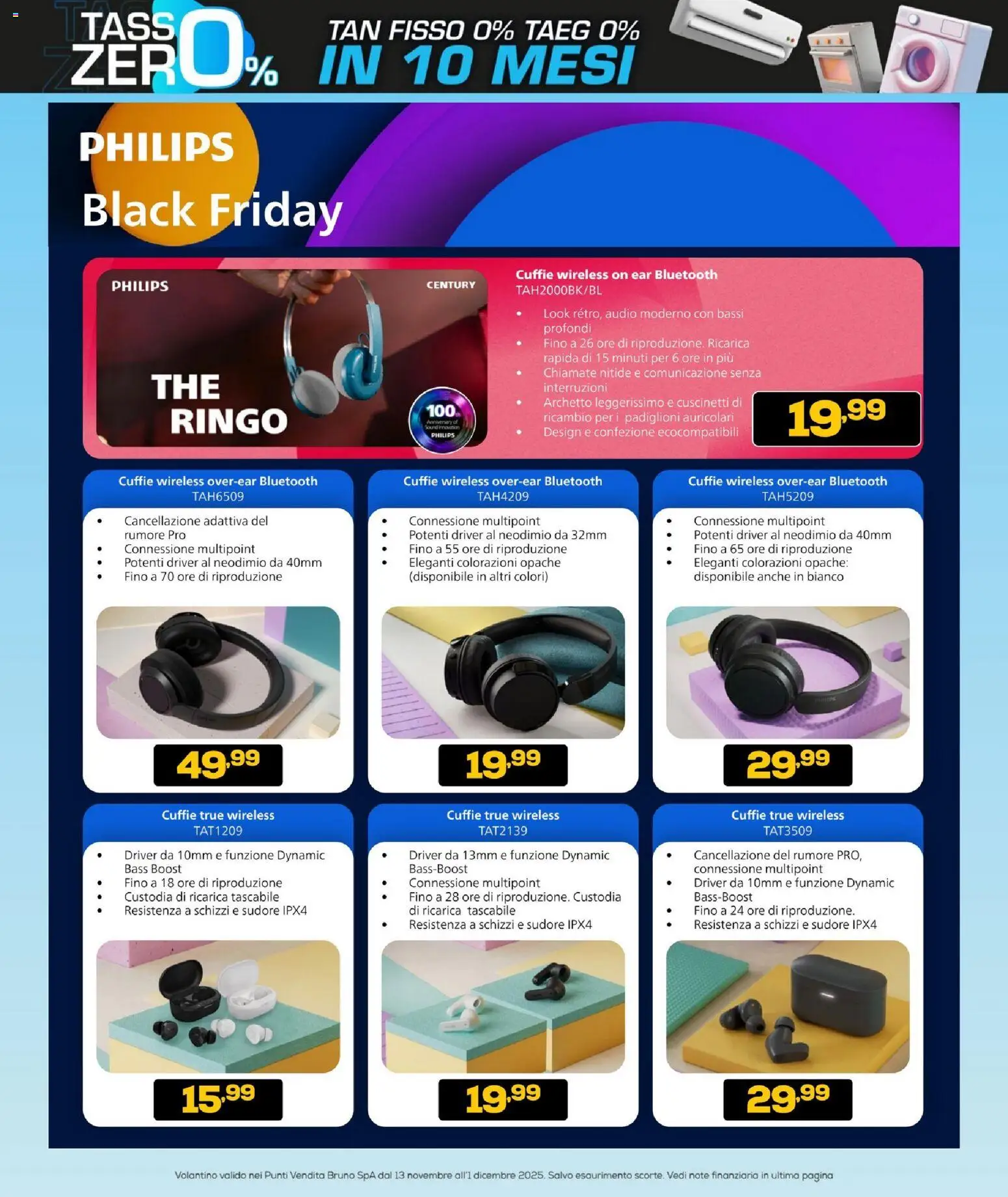 Volantino BRUNO del 13.11.2025 | Pagina: 46 | Prodotti: Auricolari, Audio, Cuffie