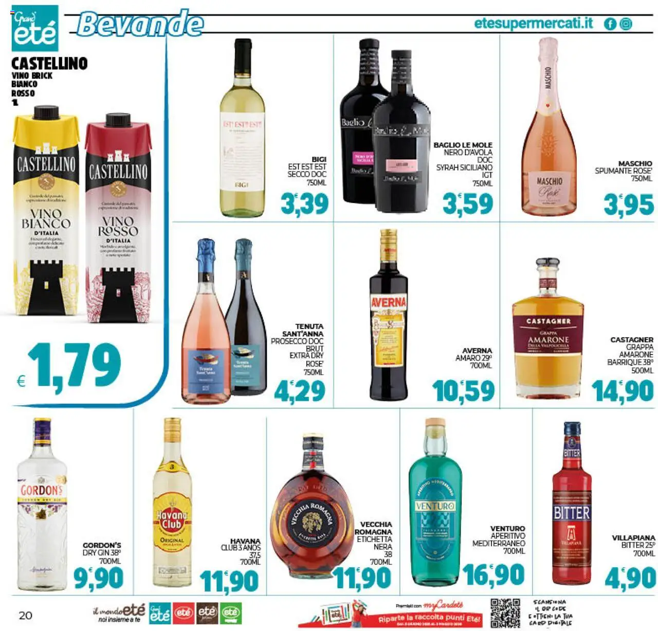 Volantino Eté del 10.10.2025 | Pagina: 20 | Prodotti: Prosecco, Vino, Spumante, Aperitivo