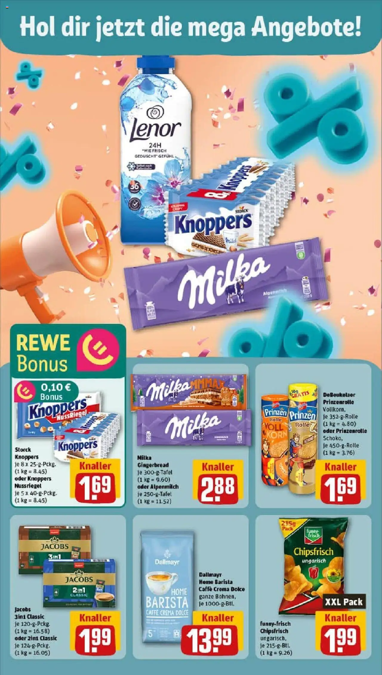 Rewe prospekt Marburg	 – gültig ab 28.09.2025 | Seite: 6 | Produkte: Lenor, Milka, Knoppers, Chips