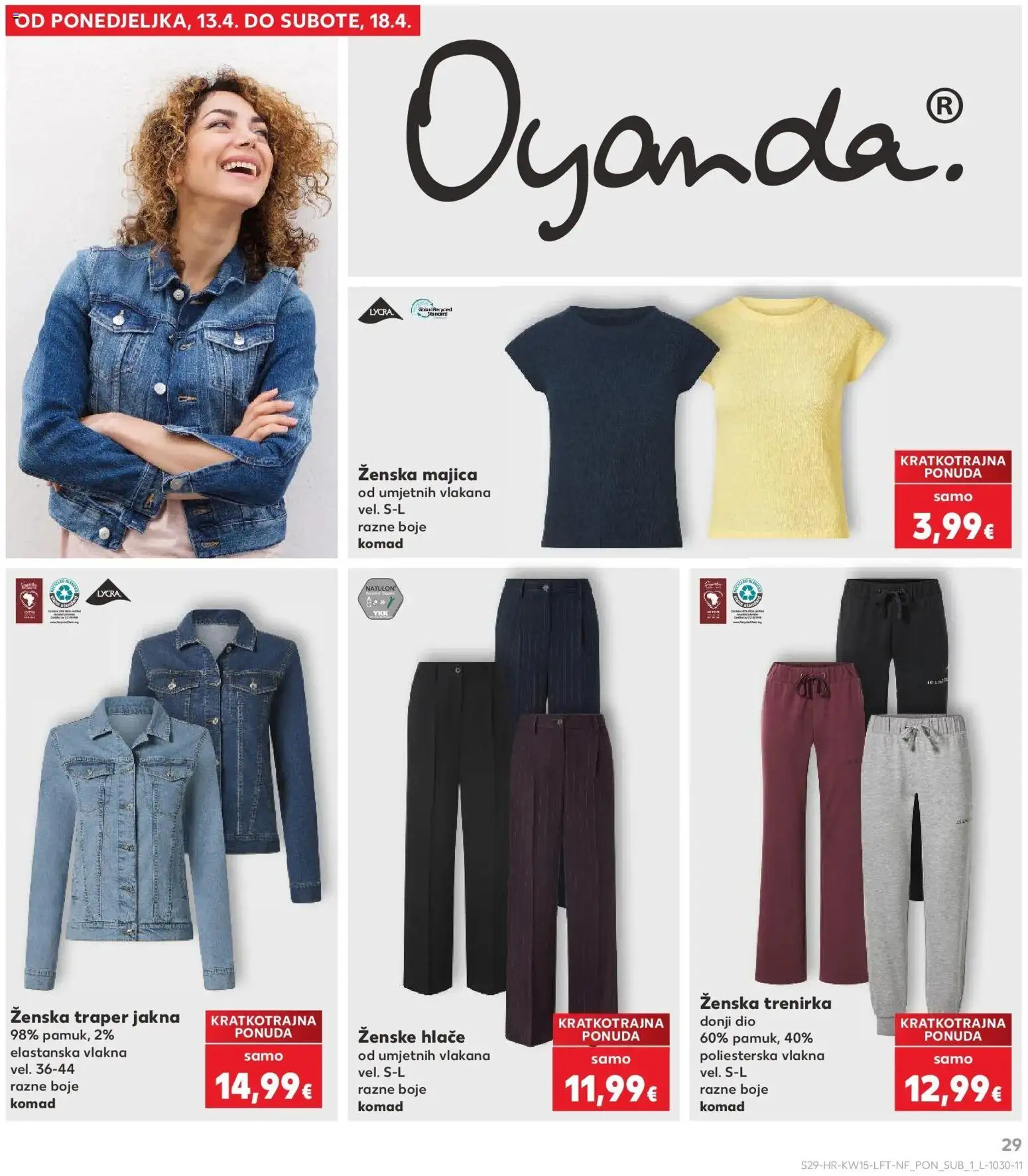 Kaufland katalog | vrijedi od 08.04.2026 | Stranica: 29 | Proizvodi: Majica, Jakna, Hlače, Trenirka