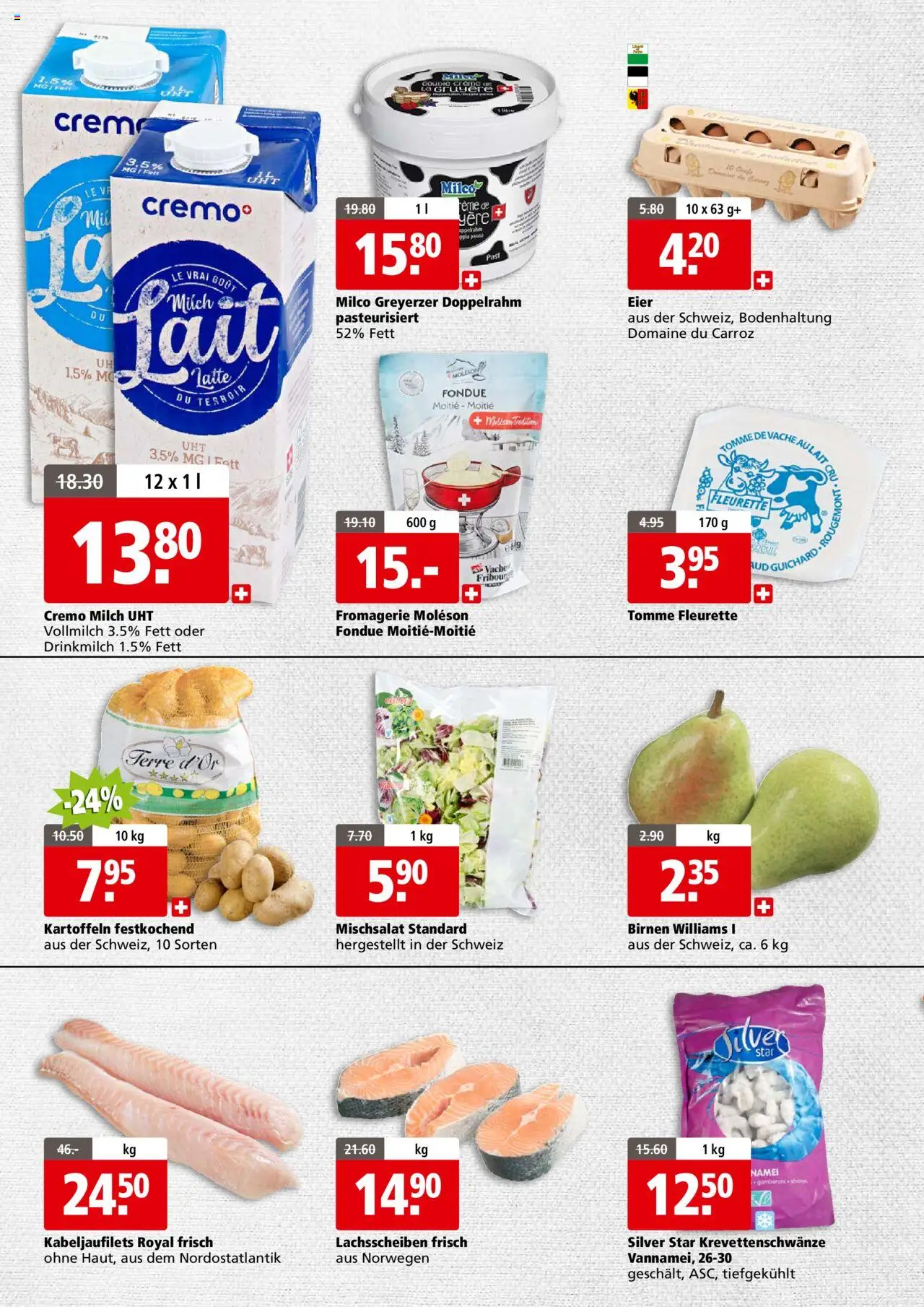 Aligro Businesskunden Chavannes, Matran, Genf, Sitten – gültig ab 08.09.2025 | Seite: 2 | Produkte: Milch, Eier, Kartoffeln, Creme