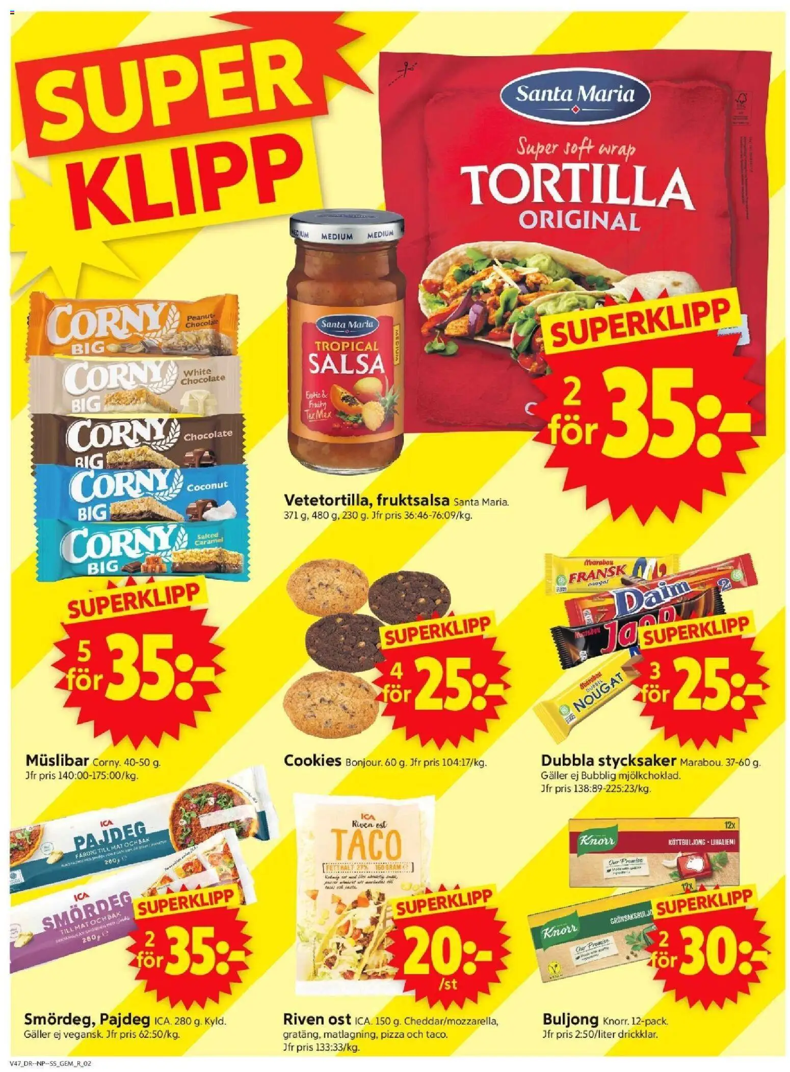 ICA Supermarket reklamblad aktuell från 17.11.2025 | Sida: 2 | Produkter: Tortilla, Galler, Riven ost, Ost