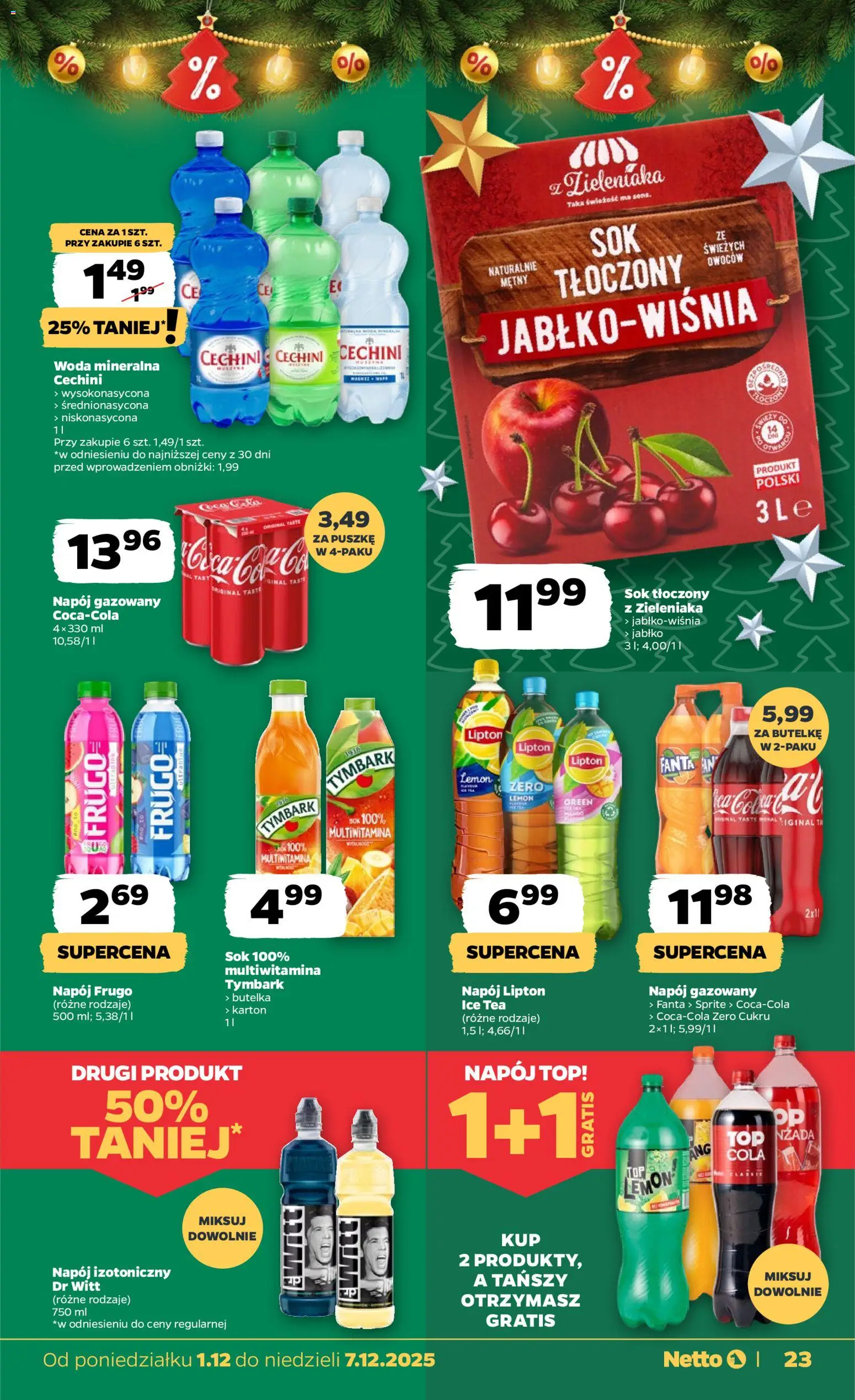 Netto gazetka - Spożywcza od 01.12.2025 | Strona: 23 | Produkty: Top, Ice Tea, Sprite, Sok