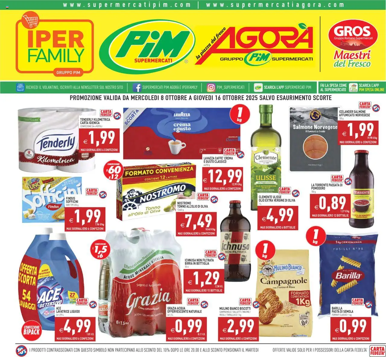 Volantino PIM Supermercati del 08.10.2025 | Pagina: 1 | Prodotti: Crema, Birra, Olio, Olio extra vergine