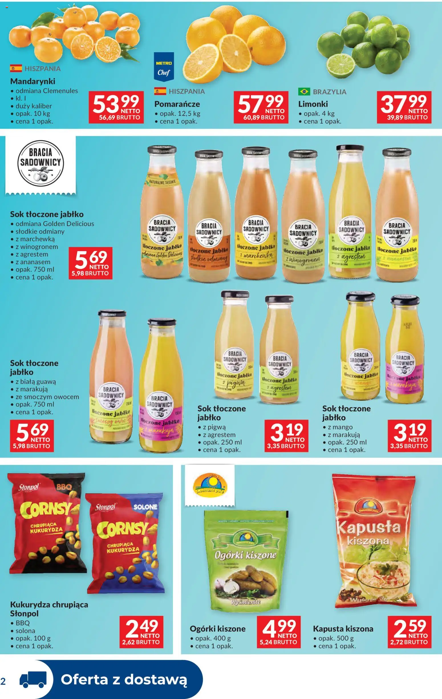 Makro Gazetka - Dystrybucja do sklepów od 07.01.2026 | Strona: 2 | Produkty: Kukurydza, Sok, Pomarańcze, Ogórki