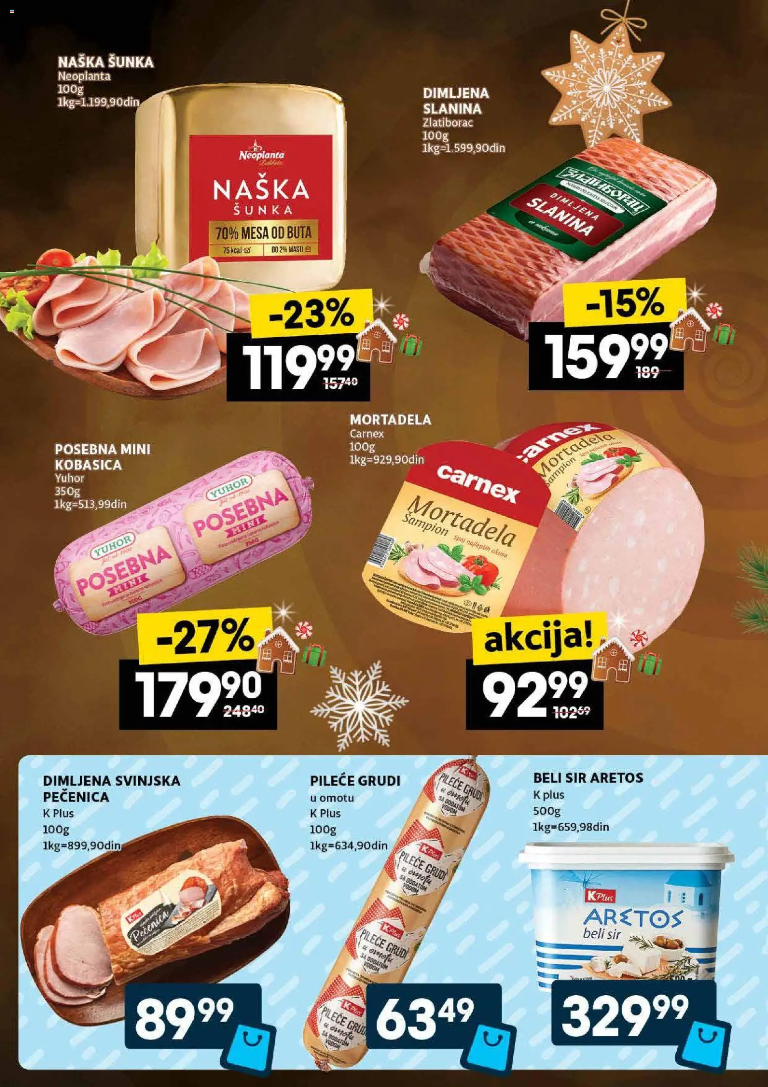 Idea katalog - važi od 18.12.2025 | Strana: 8 | Proizvode: Pileće grudi, Dimljena šunka, Slanina, Pečenica