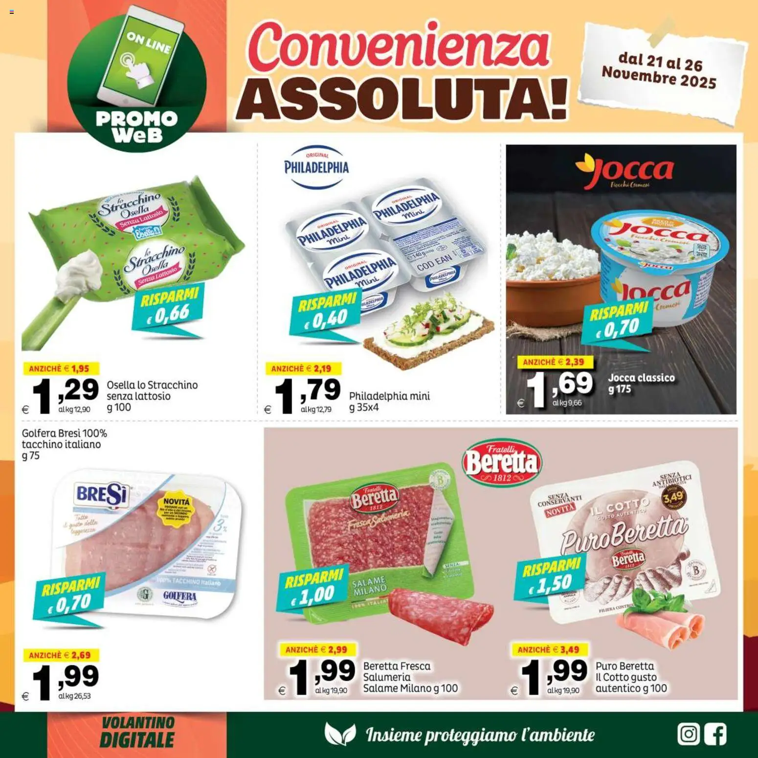 Volantino Elite Supermercati del 21.11.2025 | Pagina: 3 | Prodotti: Salame, Tacchino, Stracchino