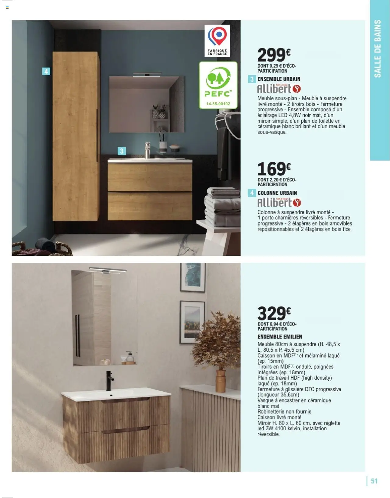 {H1} | Page: 51 | Produits: Poignées, Tiroirs, Miroir, Livre