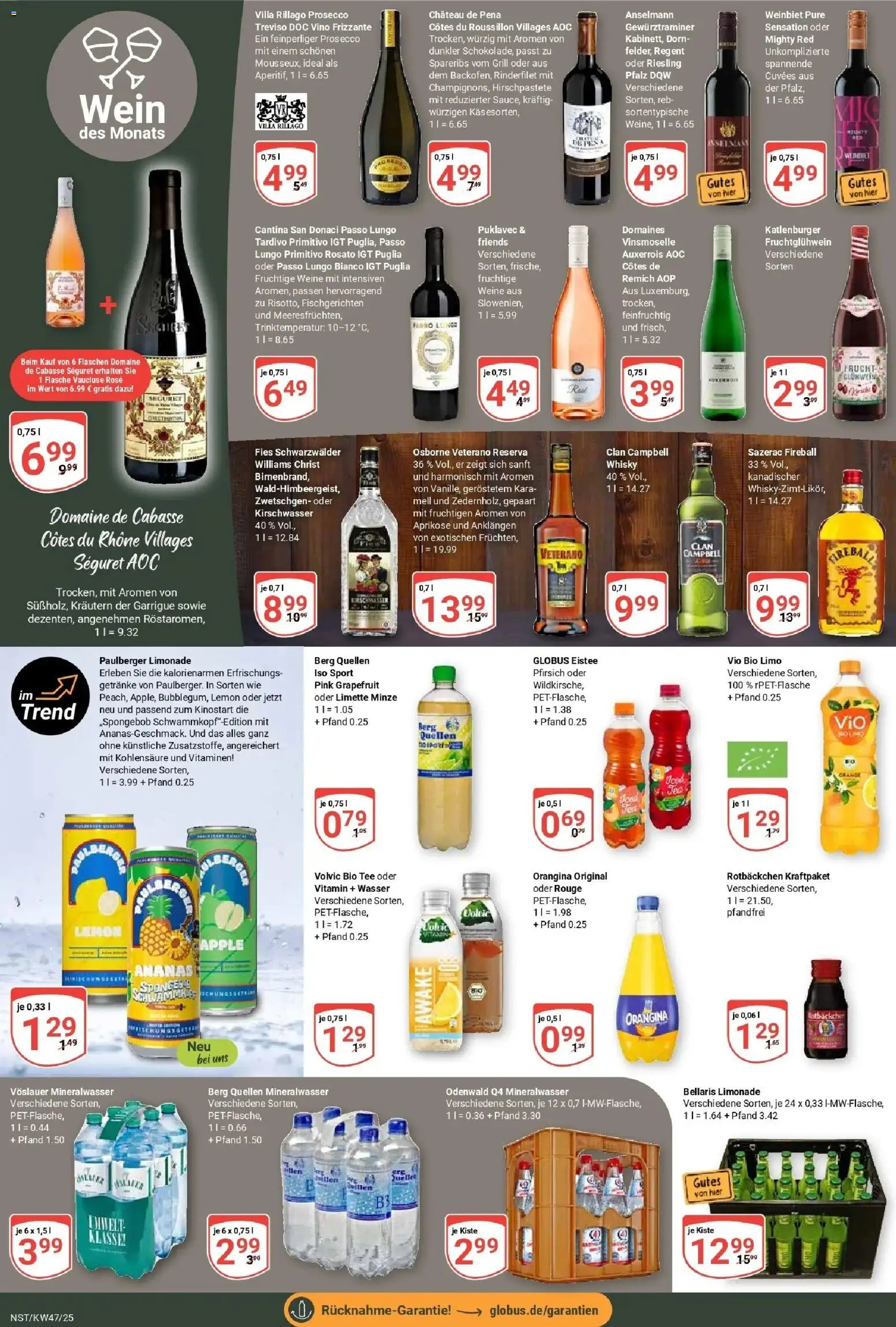 Globus prospekt Neustadt	 – gültig ab 17.11.2025 | Seite: 17 | Produkte: Whisky, Rinderfilet, Wasser, Volvic