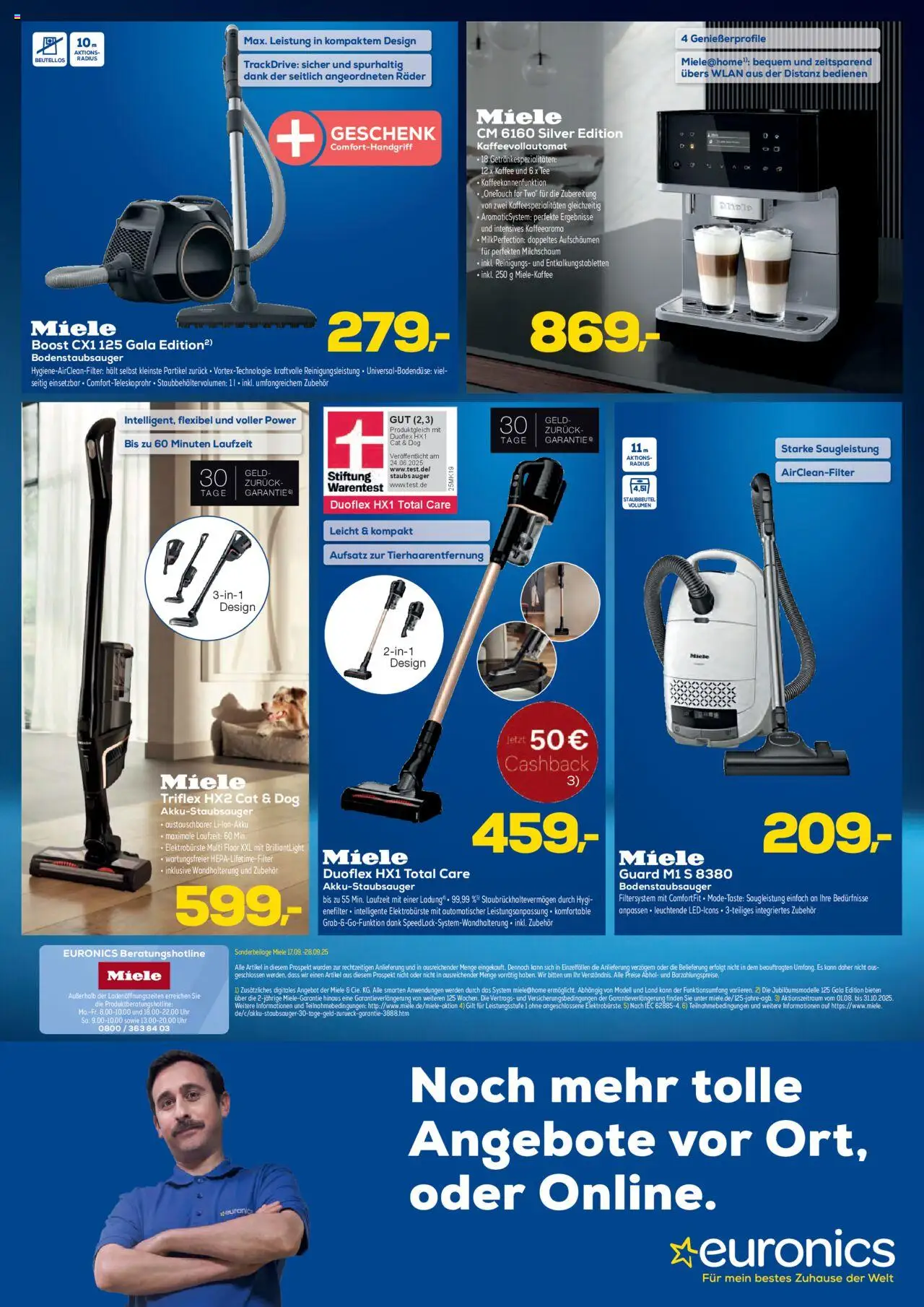 Euronics Prospekt 	 – gültig ab 17.09.2025 | Seite: 4 | Produkte: Miele, Staubsauger, Kaffee, Tee