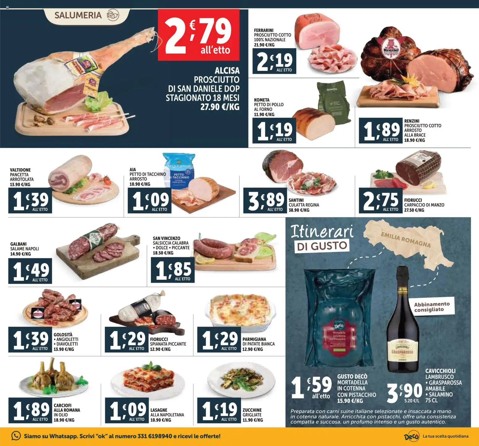 Volantino Decò del 07.11.2025 | Pagina: 5 | Prodotti: Prosciutto Cotto, Manzo, Tacchino, Zucchine