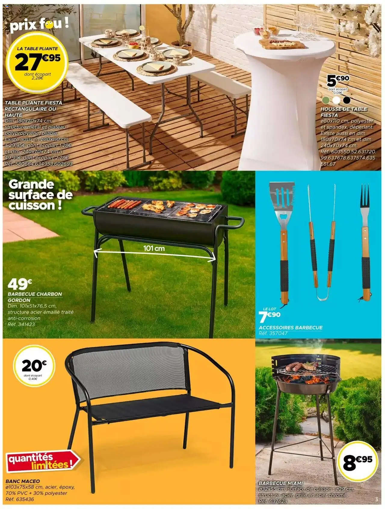  | Page: 3 | Produits: Barbecue, Plateau, Table, Table pliante