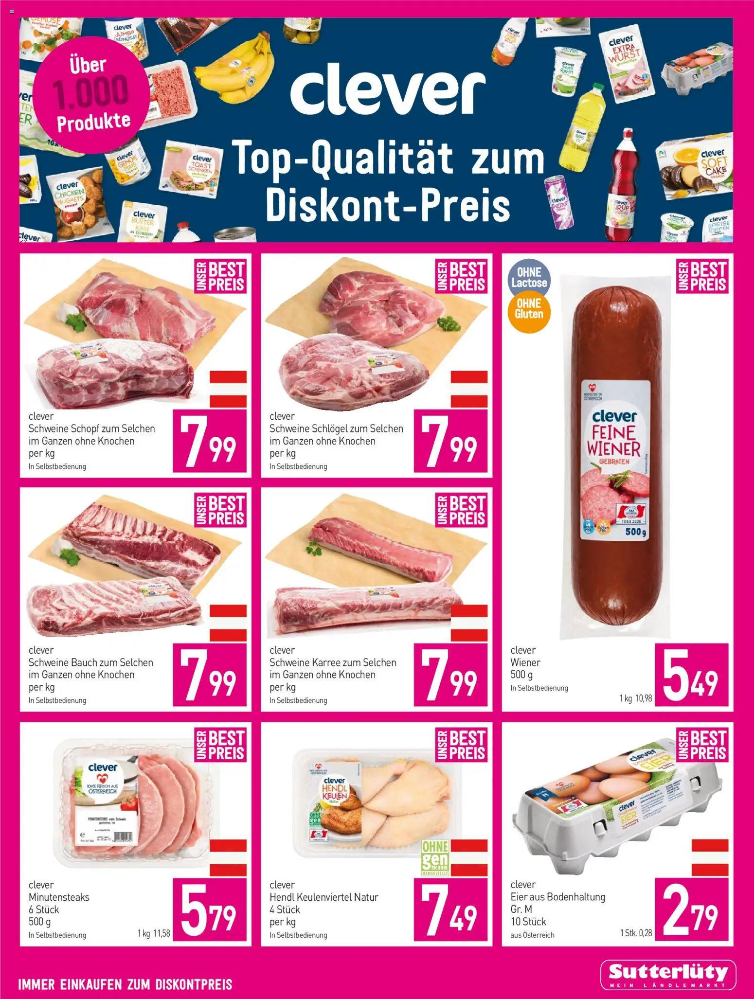 Sutterlüty Flugblatt gültig ab 08.01.2026 | Seite: 3 | Produkte: Wurst, Butter, Käse, Schinken