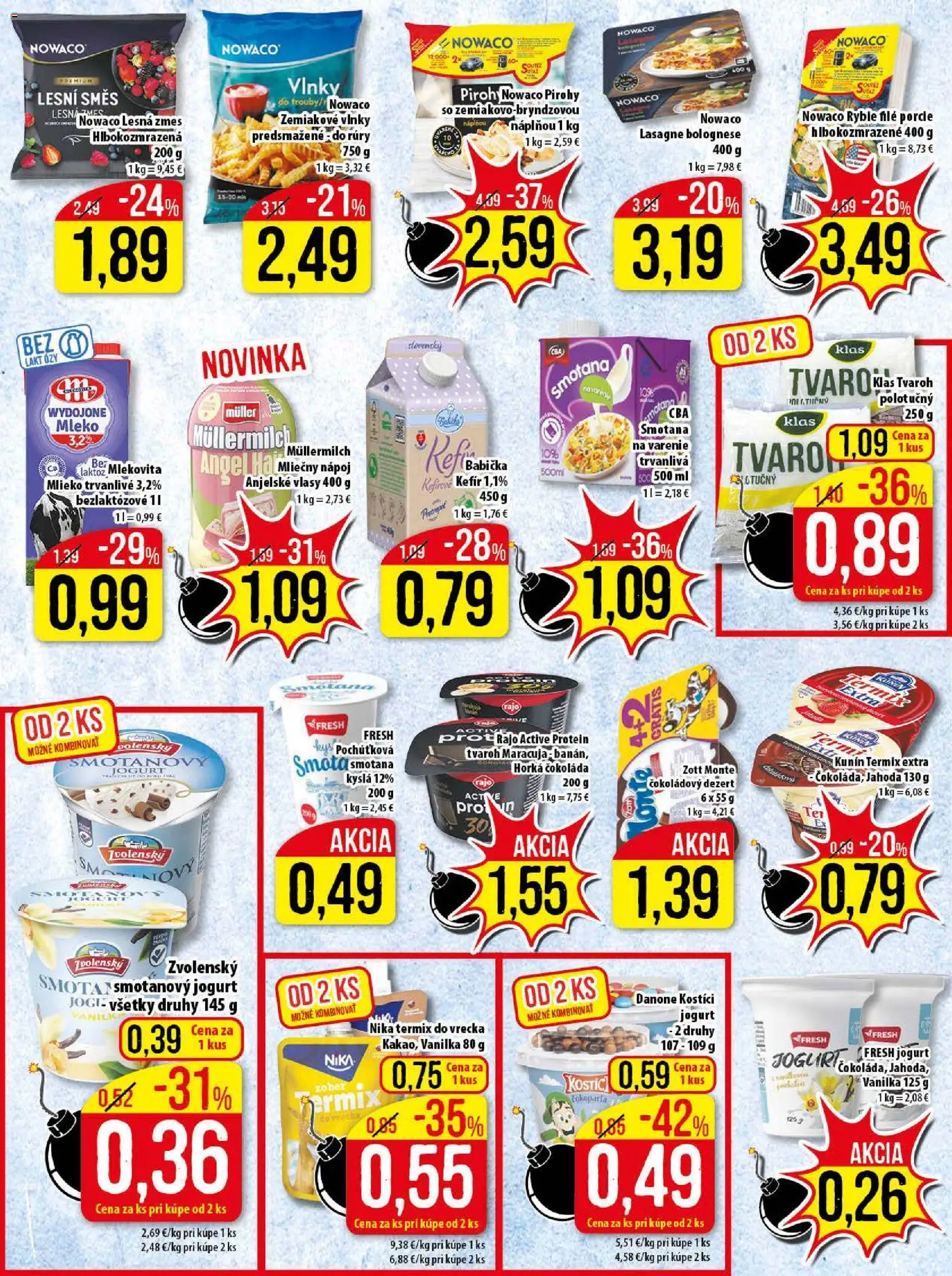 Nové Klas akcie – leták je platný od 17.11.2025 | Strana: 8 | Produkty: Mlieko, Jogurt, Pirohy, Tvaroh