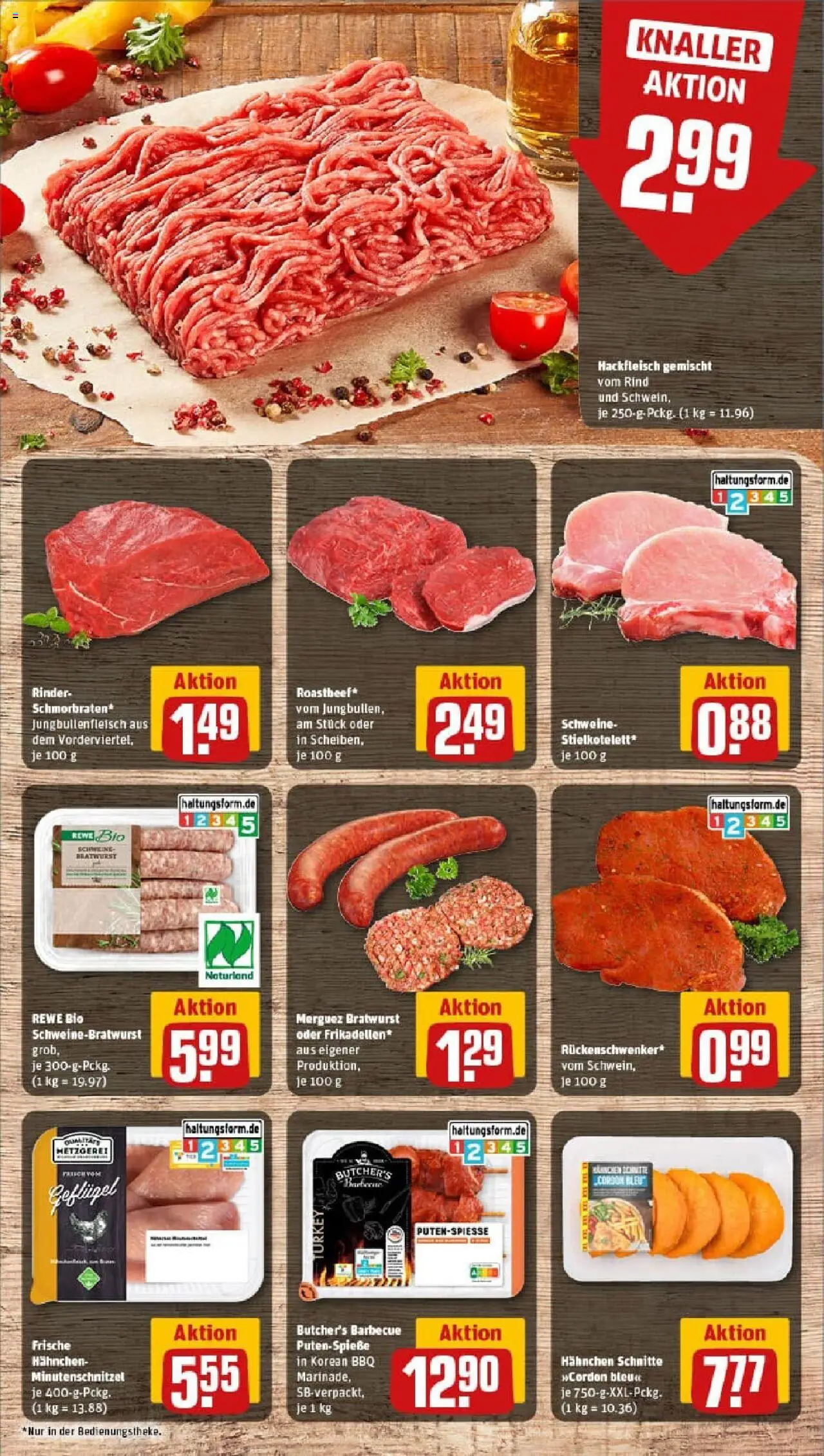 Rewe prospekt Rehlingen - Siersburg	 - gültig ab dem 13.07.2025 | Seite: 8 | Produkte: Hahnchen, Bratwurst, Steak, Hackfleisch