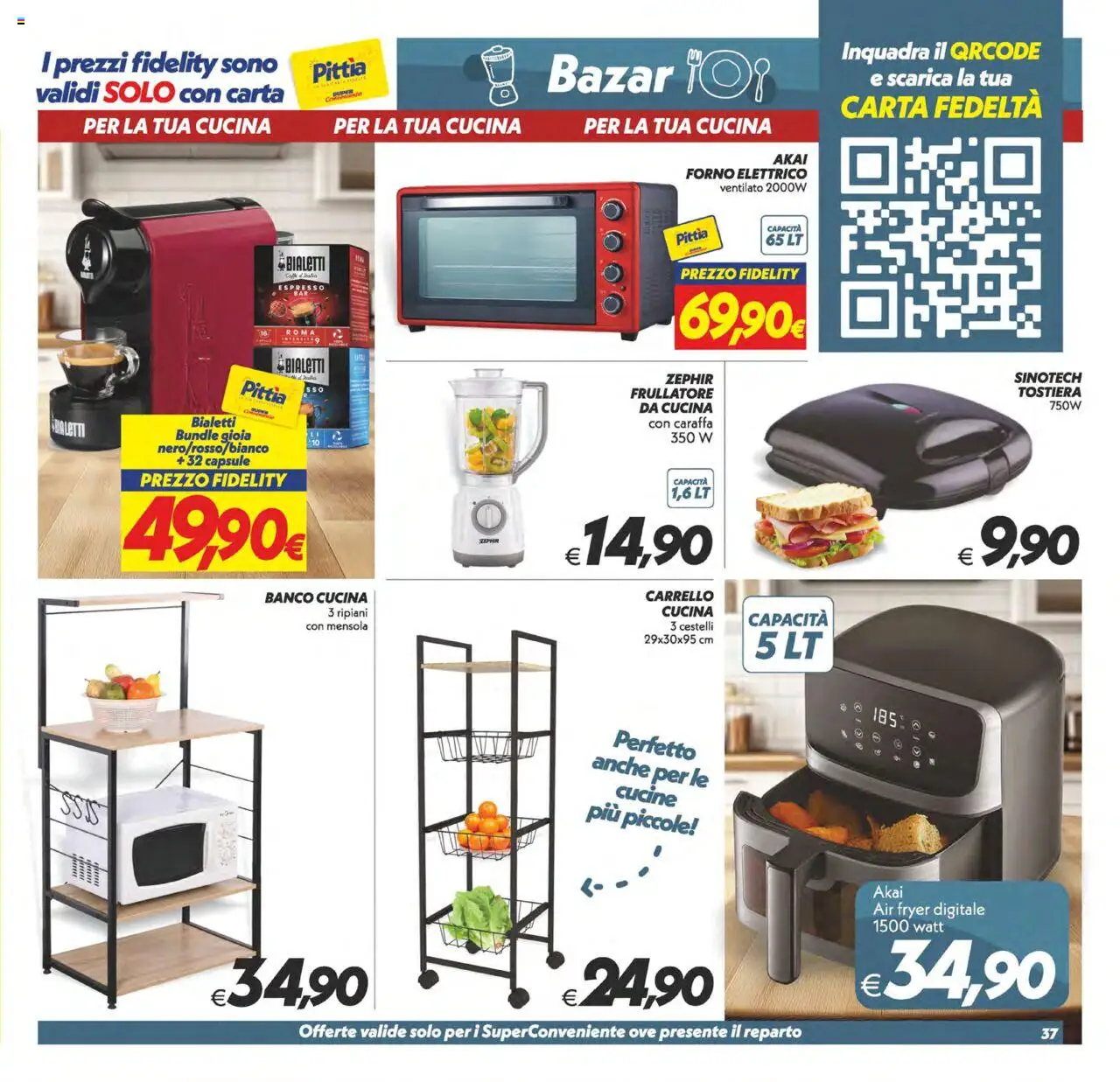 Volantino SuperConveniente del 18.09.2025 | Pagina: 37 | Prodotti: Tostiera, Carrello, Mensola, Forno elettrico