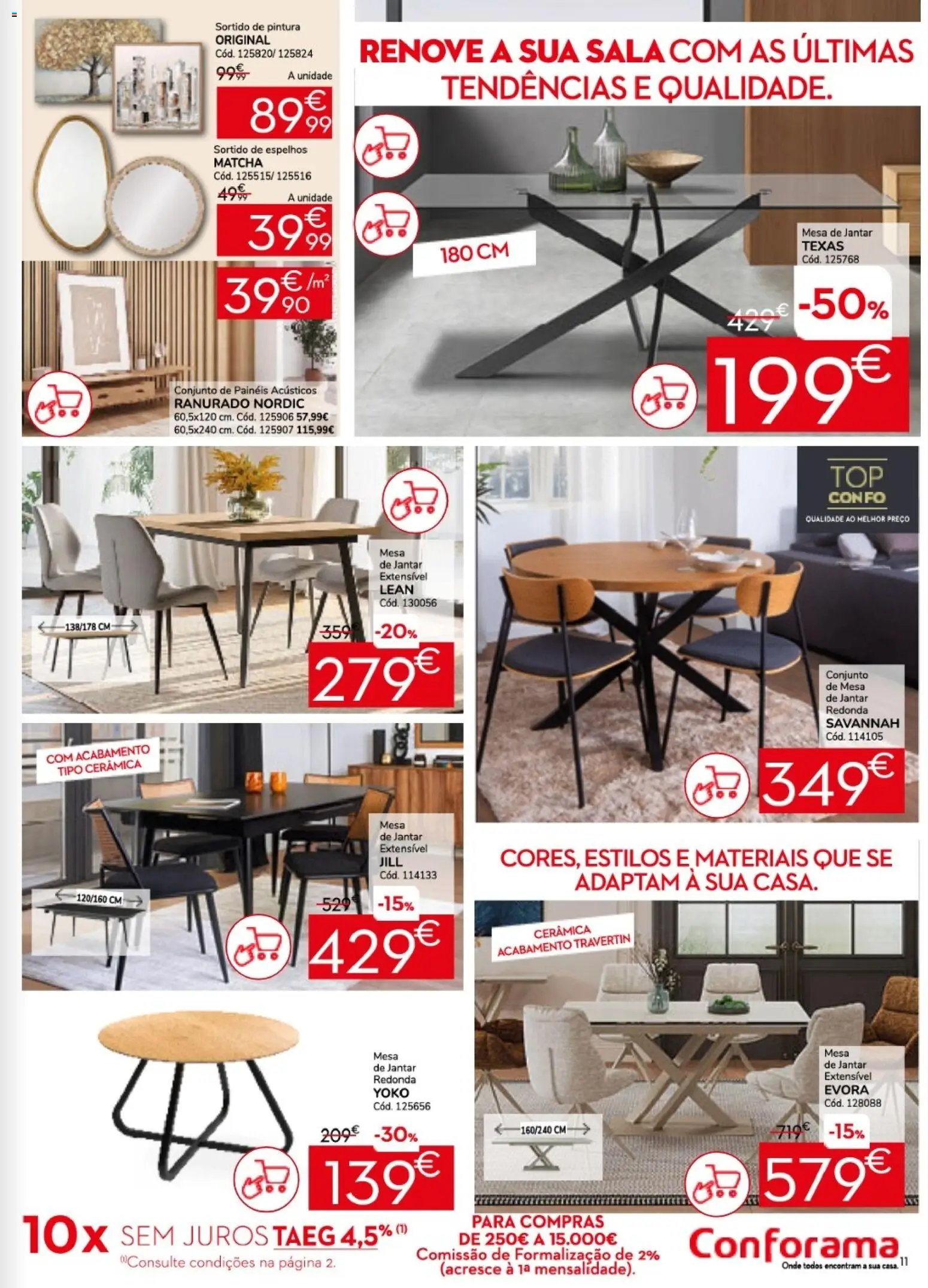 Conforama folheto │ válido de 26.02.2026 | Página: 11 | Produtos: Mesa, Matcha, Mesa de jantar