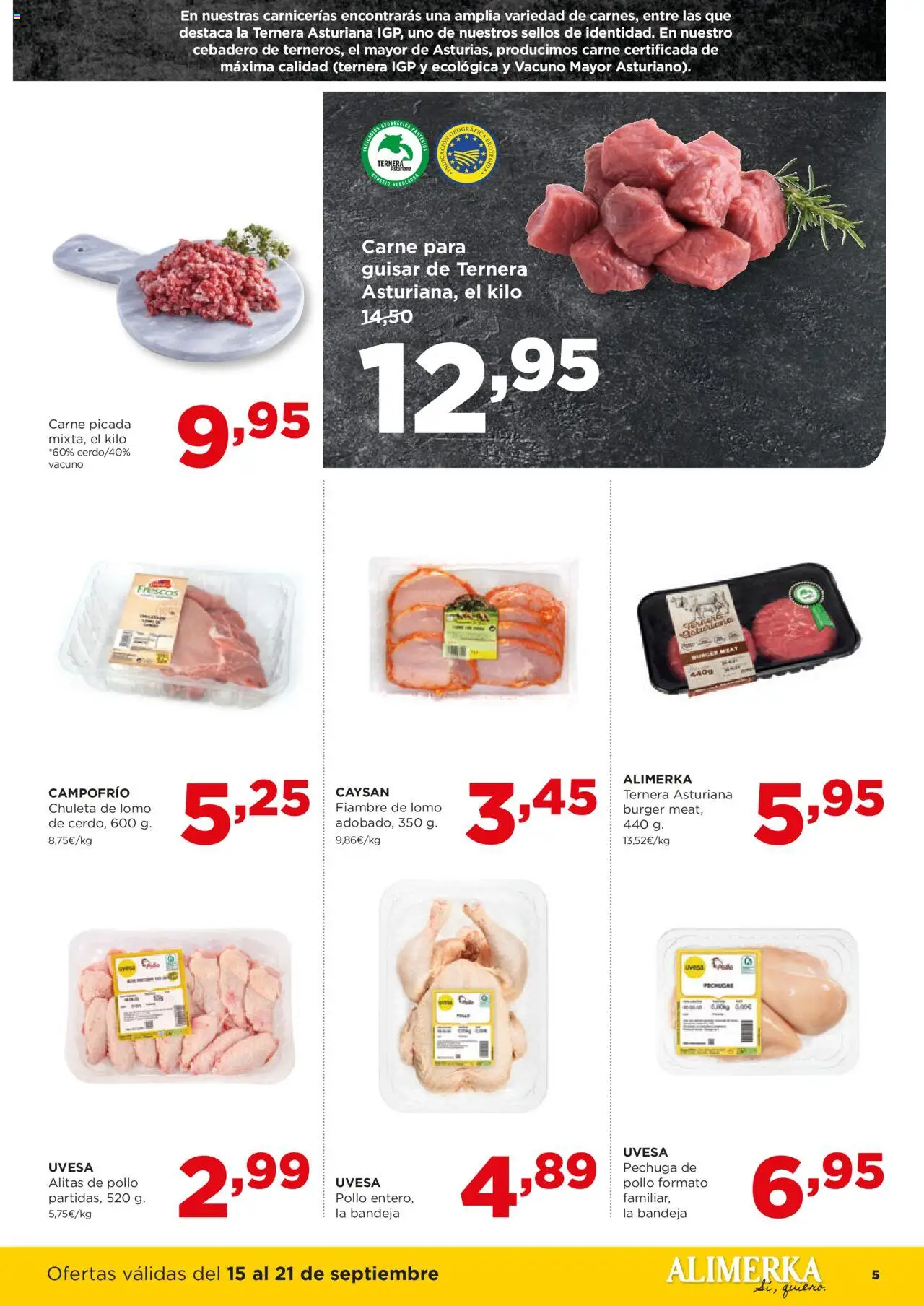 Alimerka folleto Asturias │ válido desde el 15.09.2025 | Página: 5 | Productos: Bandeja