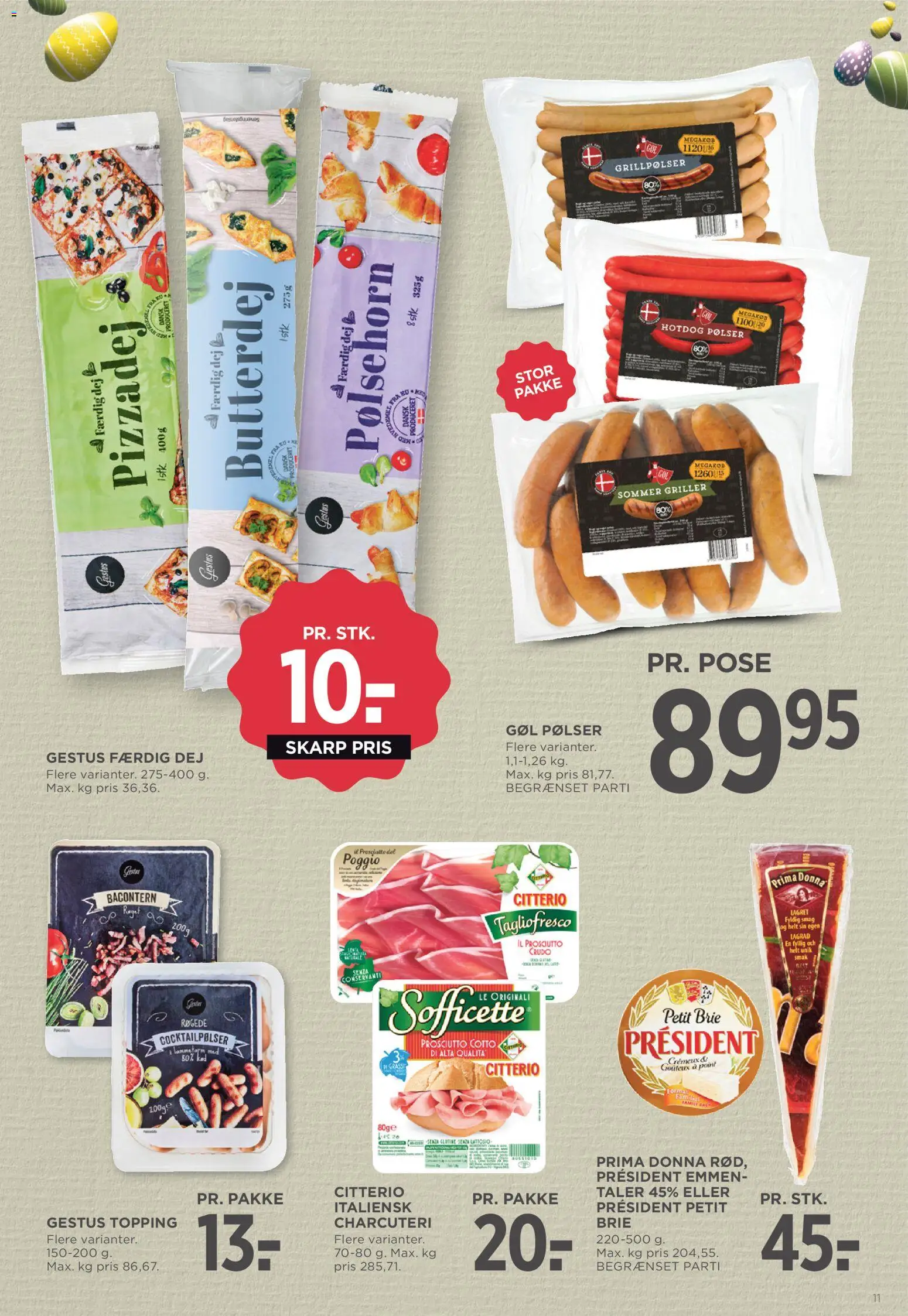Meny tilbudsavis – gyldig fra 27.03.2026 | Side: 13 | Produkter: Butterdej, Pølser, Cocktailpølser, Pizzadej