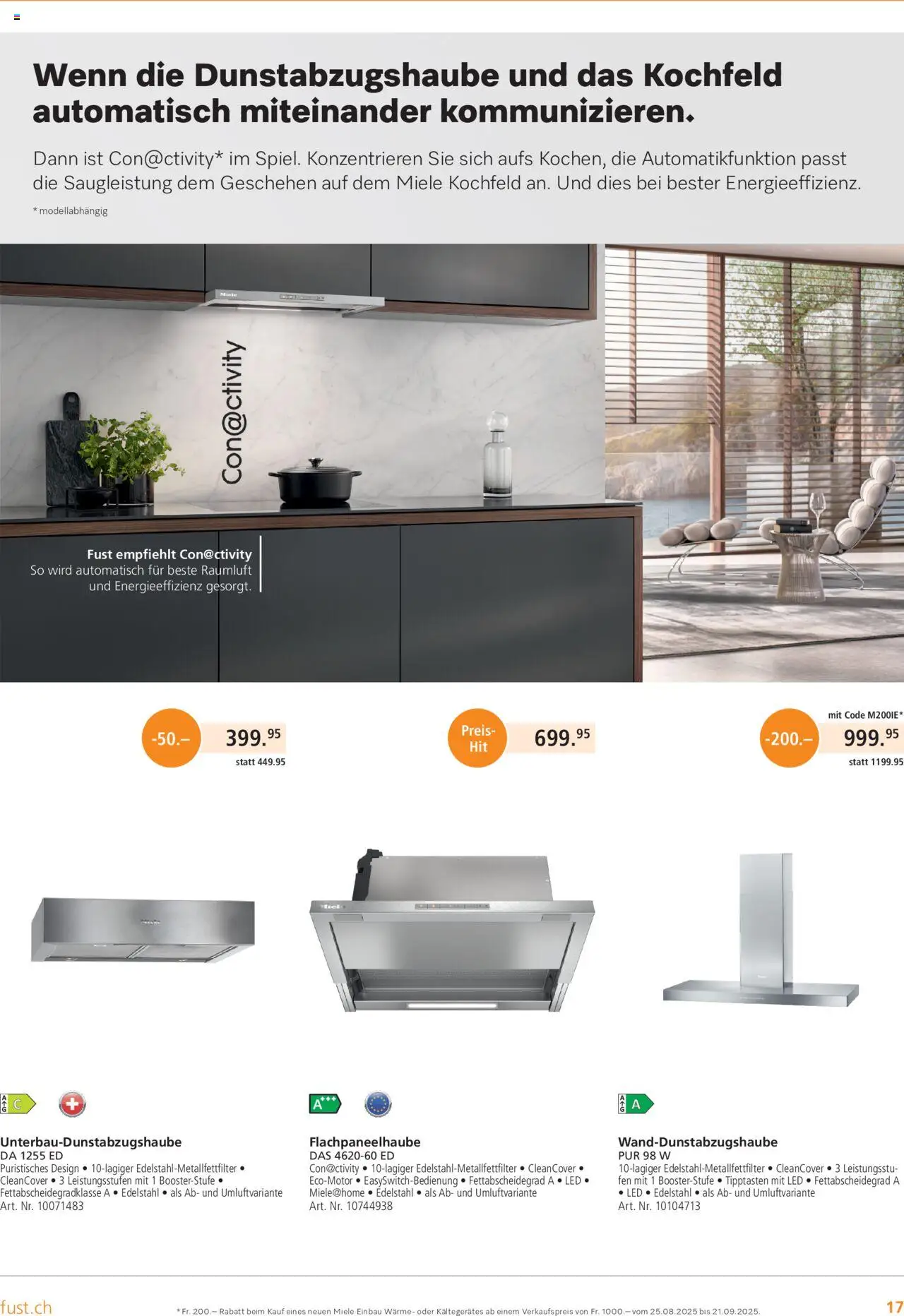 Fust Aktionen Einbau – gültig ab 15.09.2025 | Seite: 17 | Produkte: Kochfeld, Miele