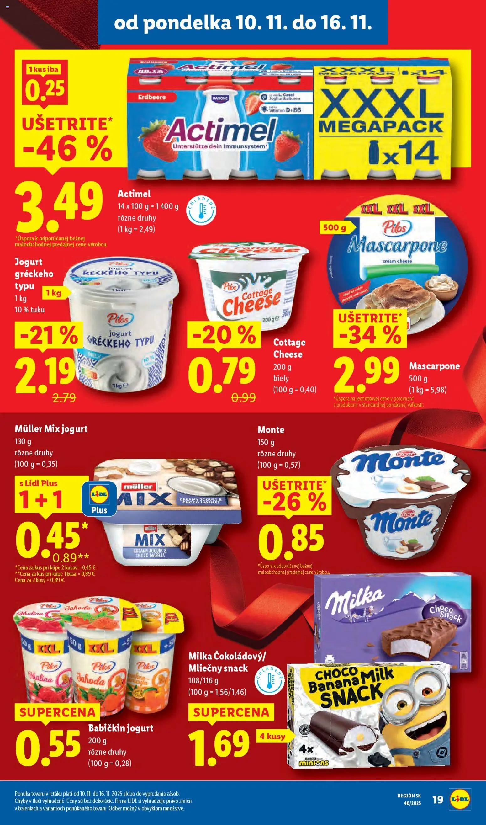 Nové Lidl akcie – leták je platný od 10.11.2025 | Strana: 27 | Produkty: Jogurt, Milka, Mascarpone, Actimel
