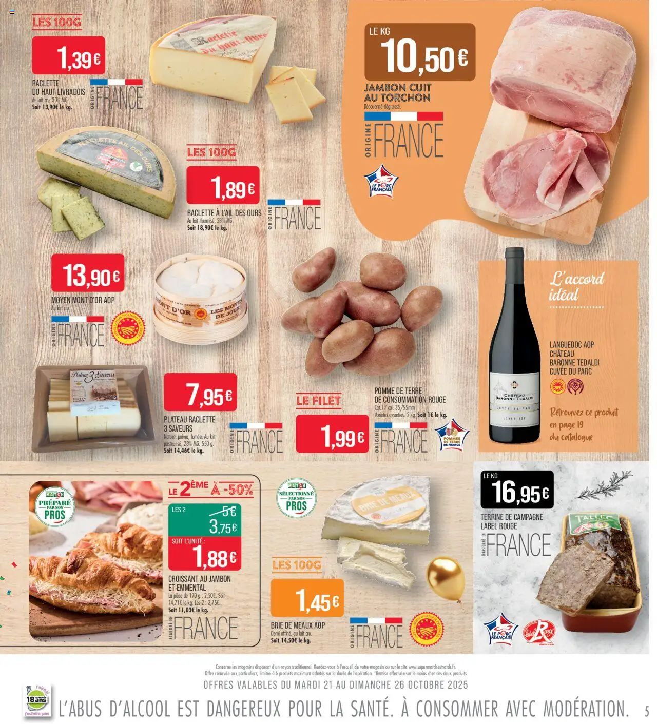 {H1} | Page: 5 | Produits: Torchon, Plateau, Emmental, Pommes de terre