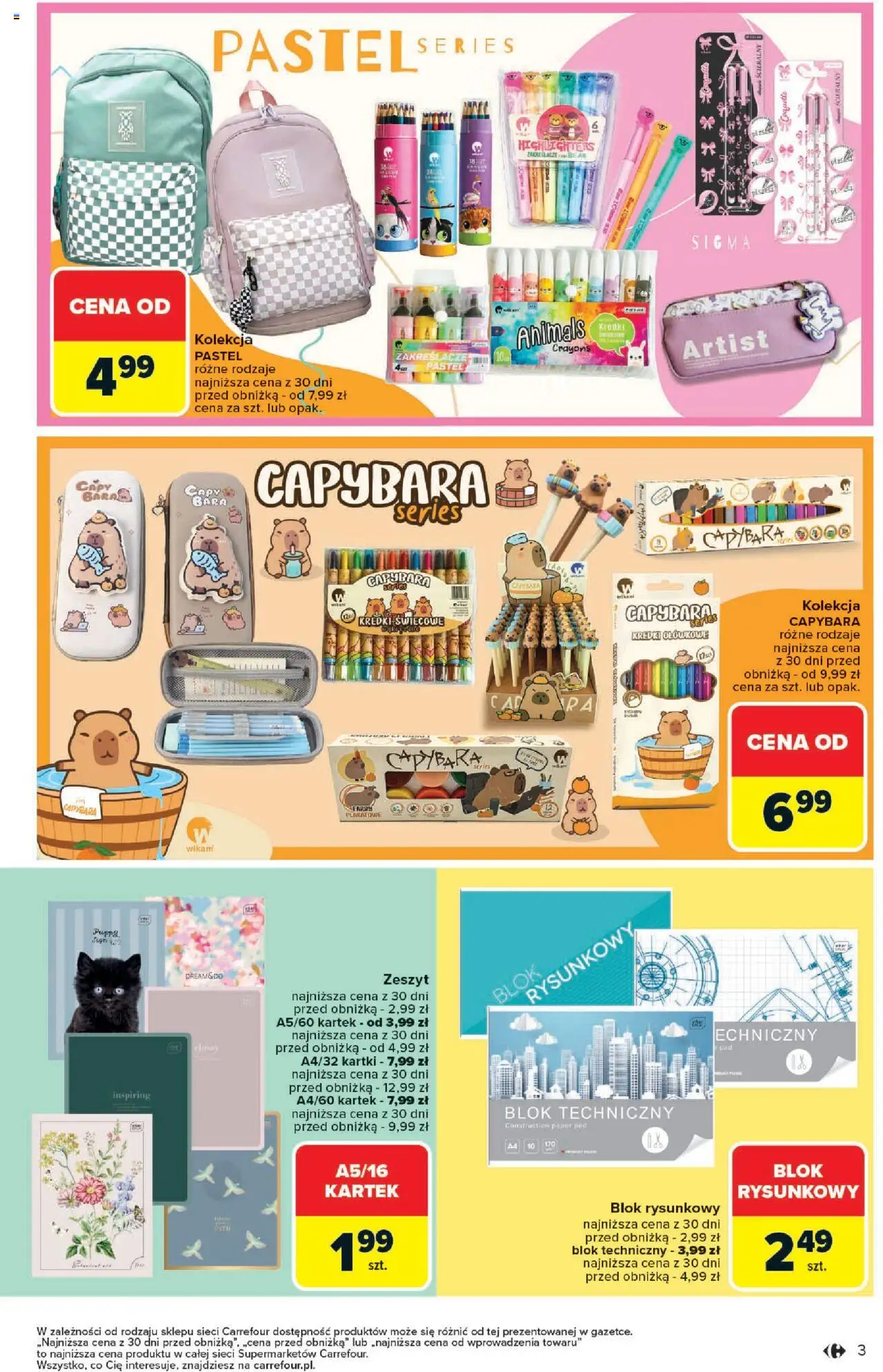 Carrefour Gazetka - Market Szkoła nowy sezon od 18.08.2025 | Strona: 3 | Produkty: Zeszyt