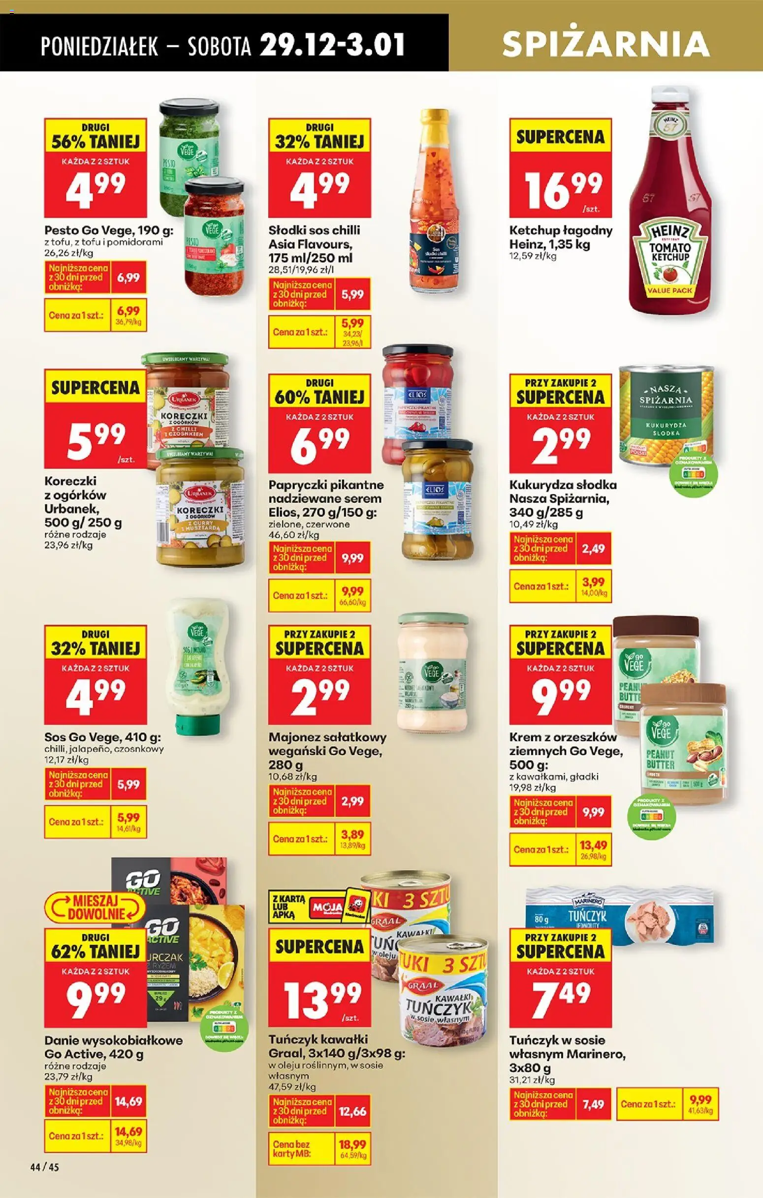 Biedronka gazetka od 29.12.2025 | Strona: 54 | Produkty: Papryczki pikantne nadziewane, Tuńczyk w sosie własnym, Kukurydza słodka, Tuńczyk