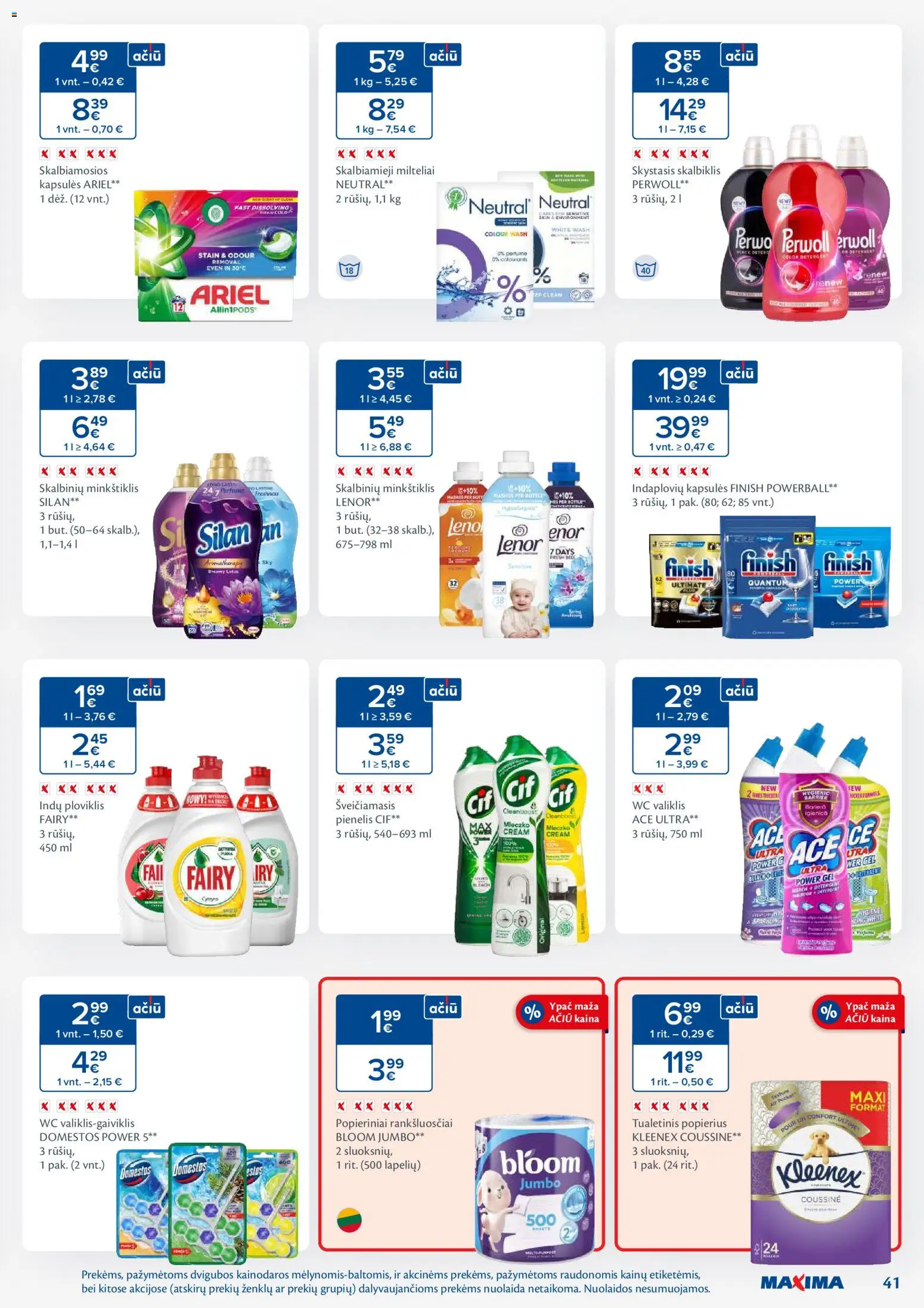 MAXIMA akcijos nuo 24.02.2026 | Puslapis: 41 | Prekių: Wc, Ploviklis, Indų ploviklis, Tualetinis popierius