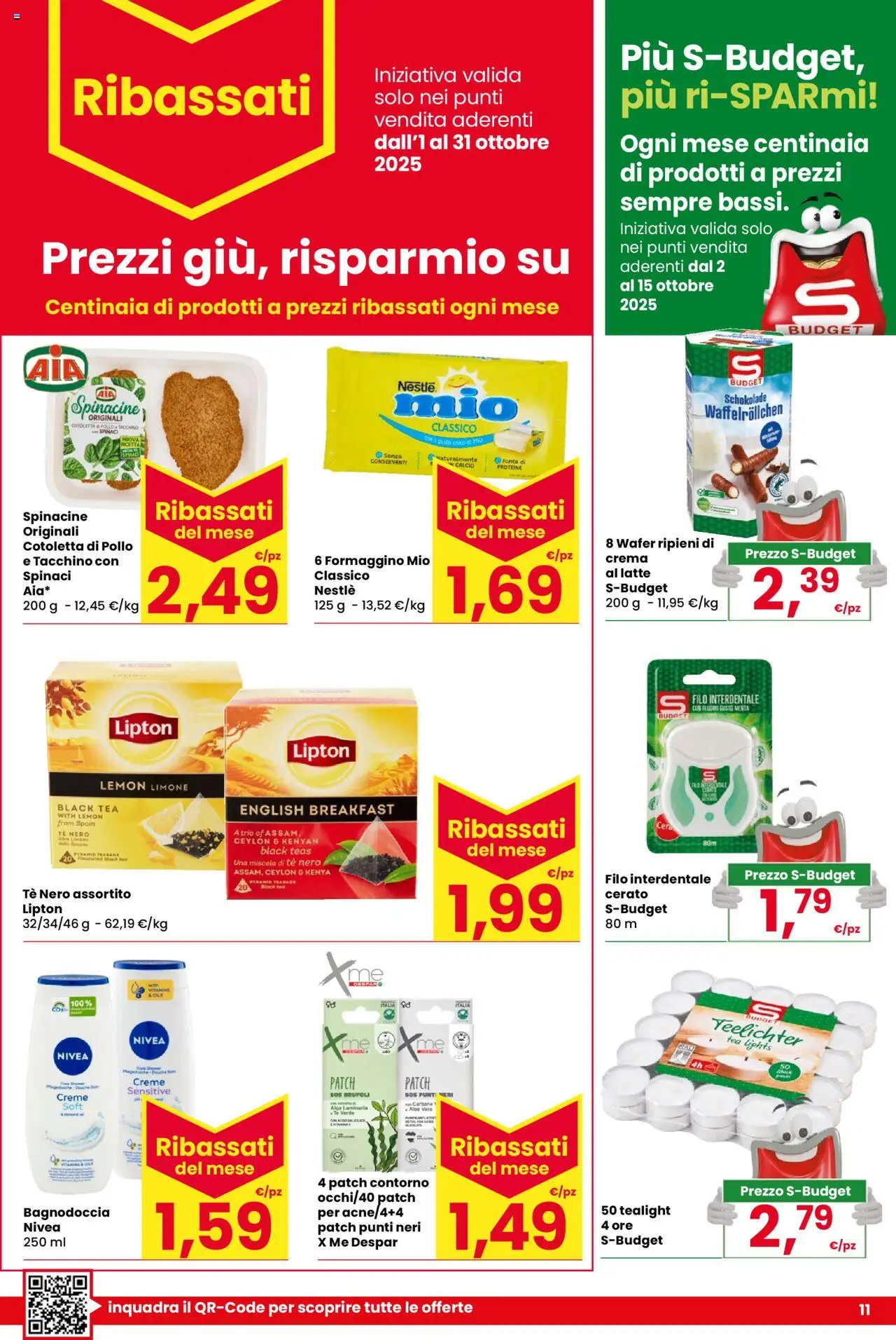 Volantino Despar del 02.10.2025 | Pagina: 11 | Prodotti: Crema, Filo interdentale, Tacchino, Menta