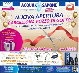 Anteprima del volantino Acqua e Sapone volantino Barcellona valido a partire dal 12.03.2026