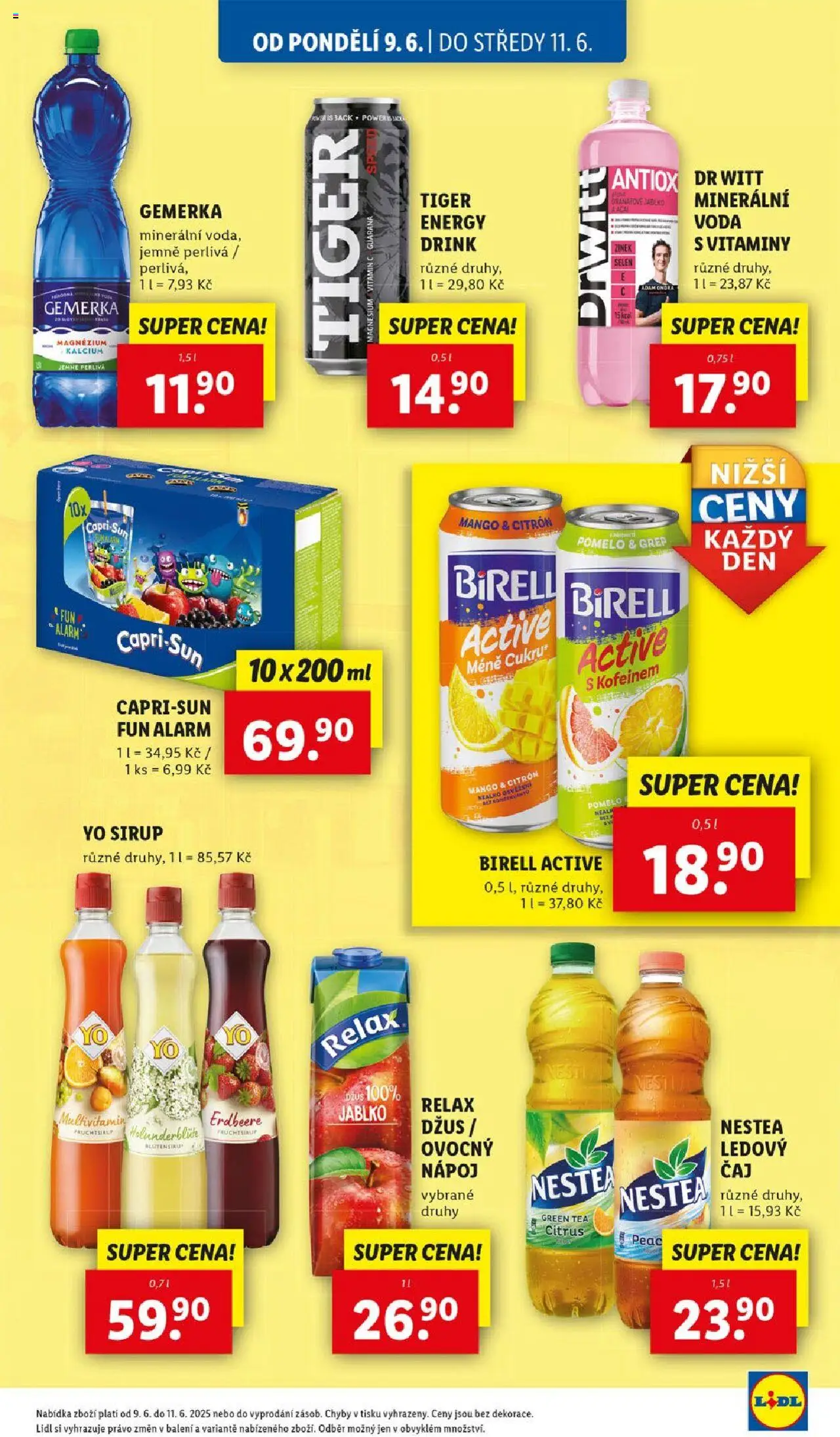 Lidl leták od 09.06.2025 | Strana: 19 | Produkty: Gemerka, Yo sirup, Ledový čaj Nestea, Minerální voda