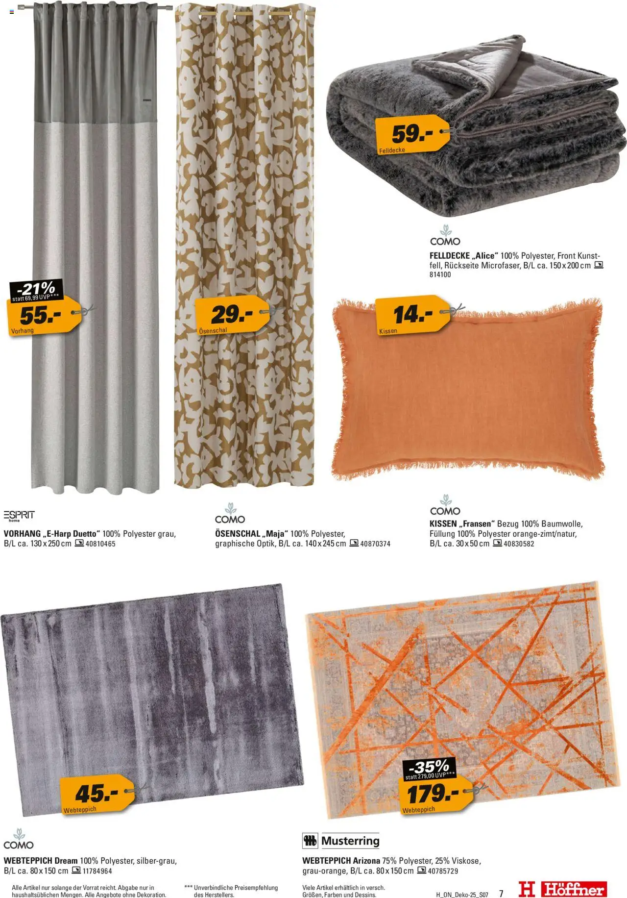Höffner Prospekt 	 – gültig ab 01.10.2025 | Seite: 7 | Produkte: Kissen, Vorhang