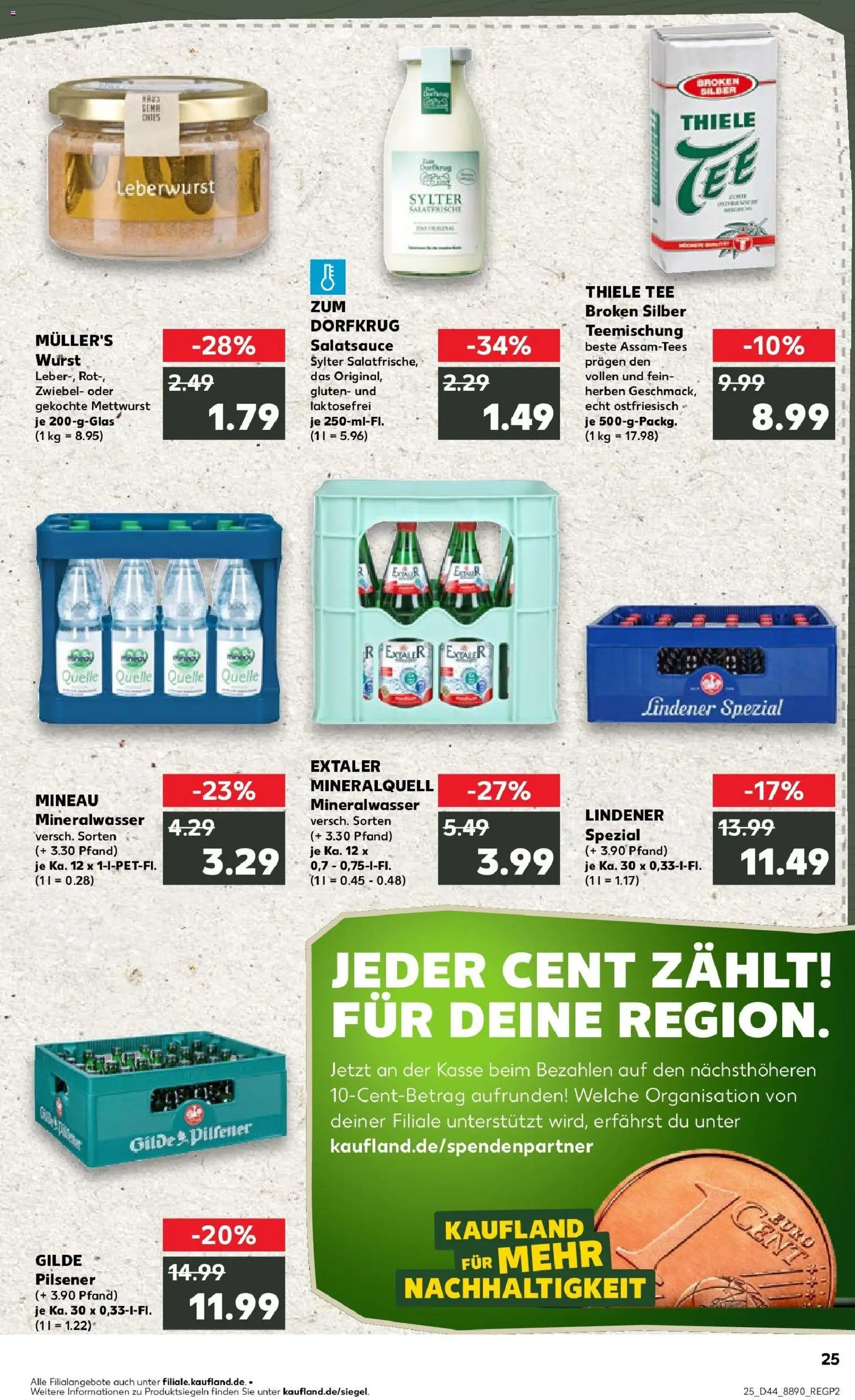 Kaufland prospekt Stadthagen	 – gültig ab 30.10.2025 | Seite: 25 | Produkte: Dressing, Mineralwasser, Wurst, Tee