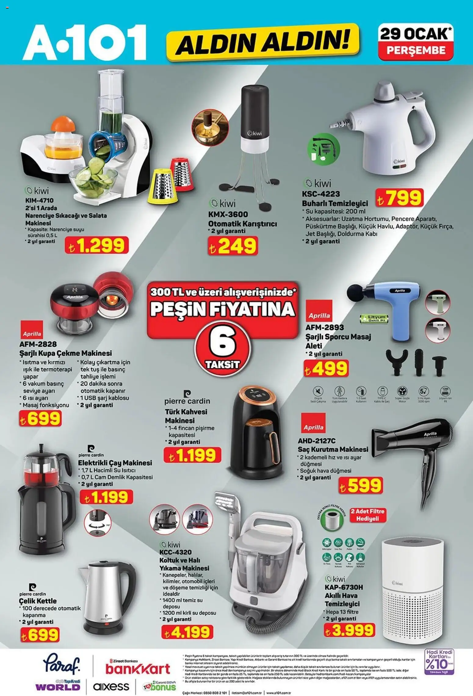 A101 Katalog Aldın Aldın - 29.01.2026 tarihinden itibaren geçerlidir | Sayfa: 9 | Ürünler: Su ısıtıcı, Çay makinesi, Salata, Su