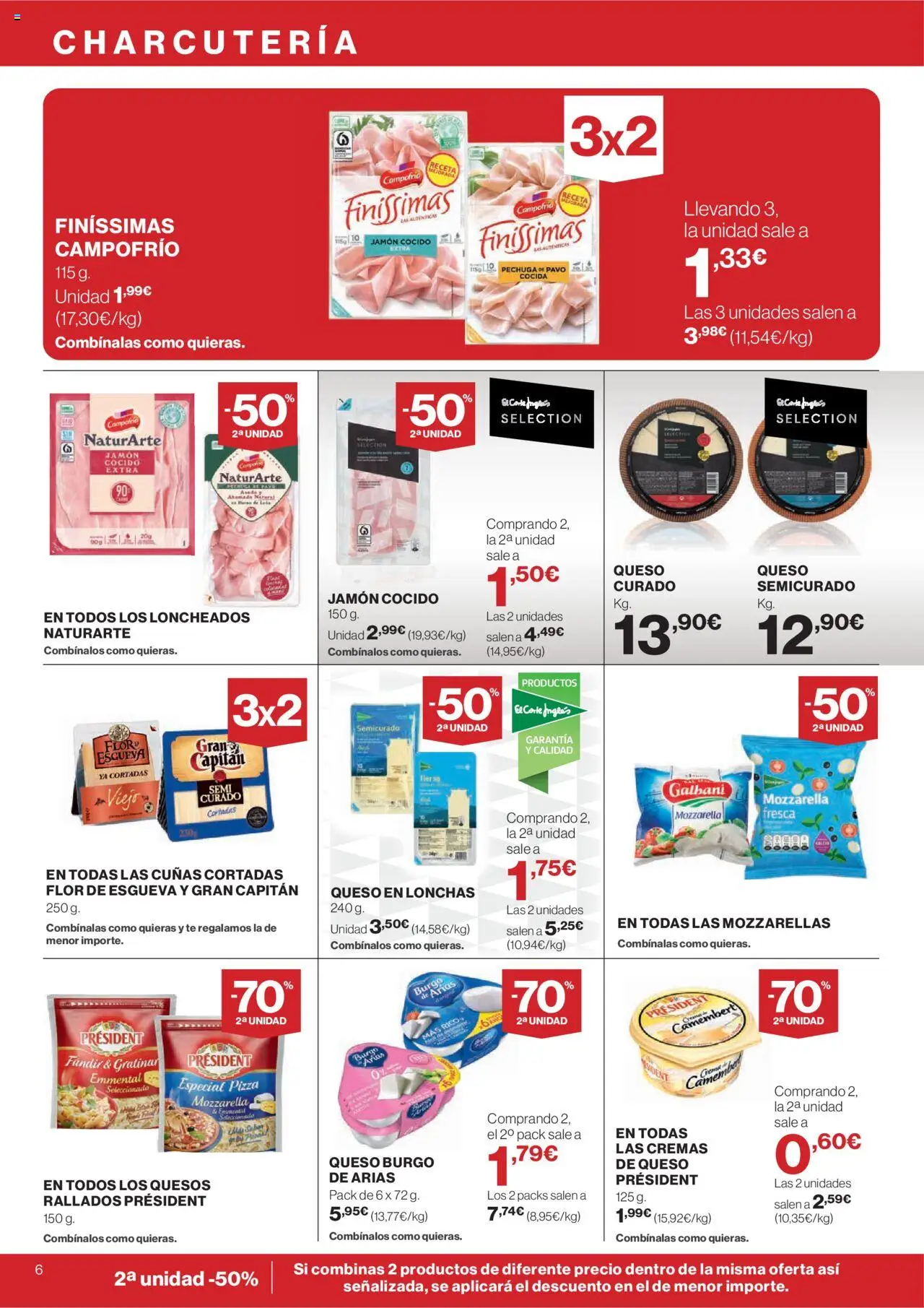 Hipercor catálogo │ válido desde el 31.07.2025 | Página: 6 | Productos: Queso, Jamón, Jamón cocido, Té