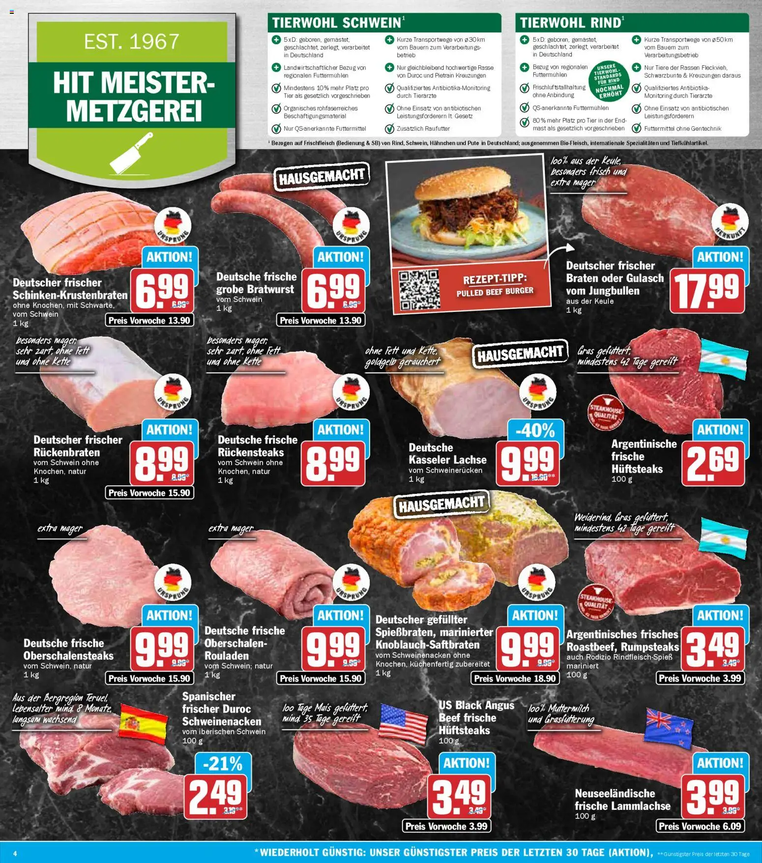 HIT Prospekt 	 – gültig ab 12.01.2026 | Seite: 4 | Produkte: Pute, Bratwurst, Burger, Schweinerucken