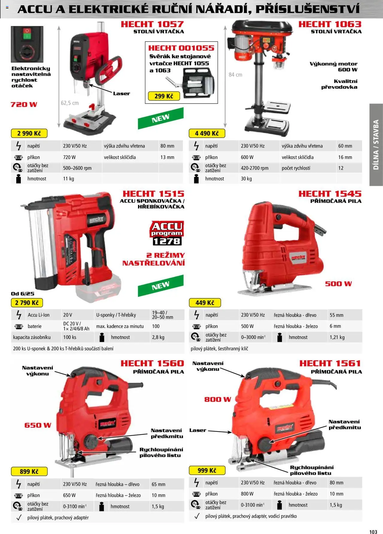 Hecht katalog - Jaro-léto 2025 od 22.04.2025 | Strana: 103 | Produkty: Pravítko, Baterie, Pila, Vrtačka