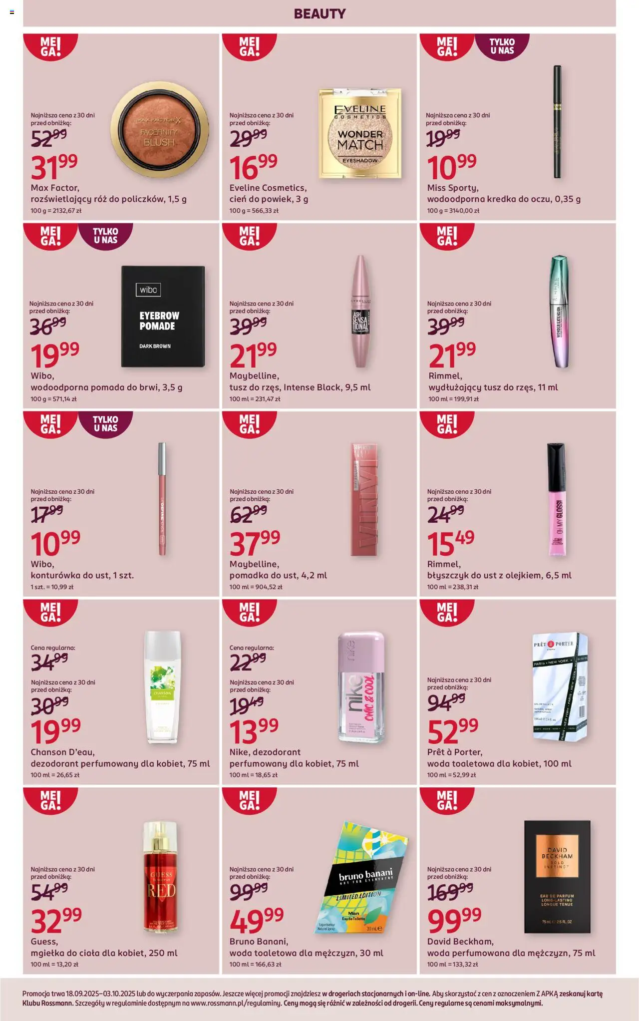 Rossmann Gazetka od 18.09.2025 | Strona: 10 | Produkty: Pomadka, Róż, Dezodorant, Konturówka