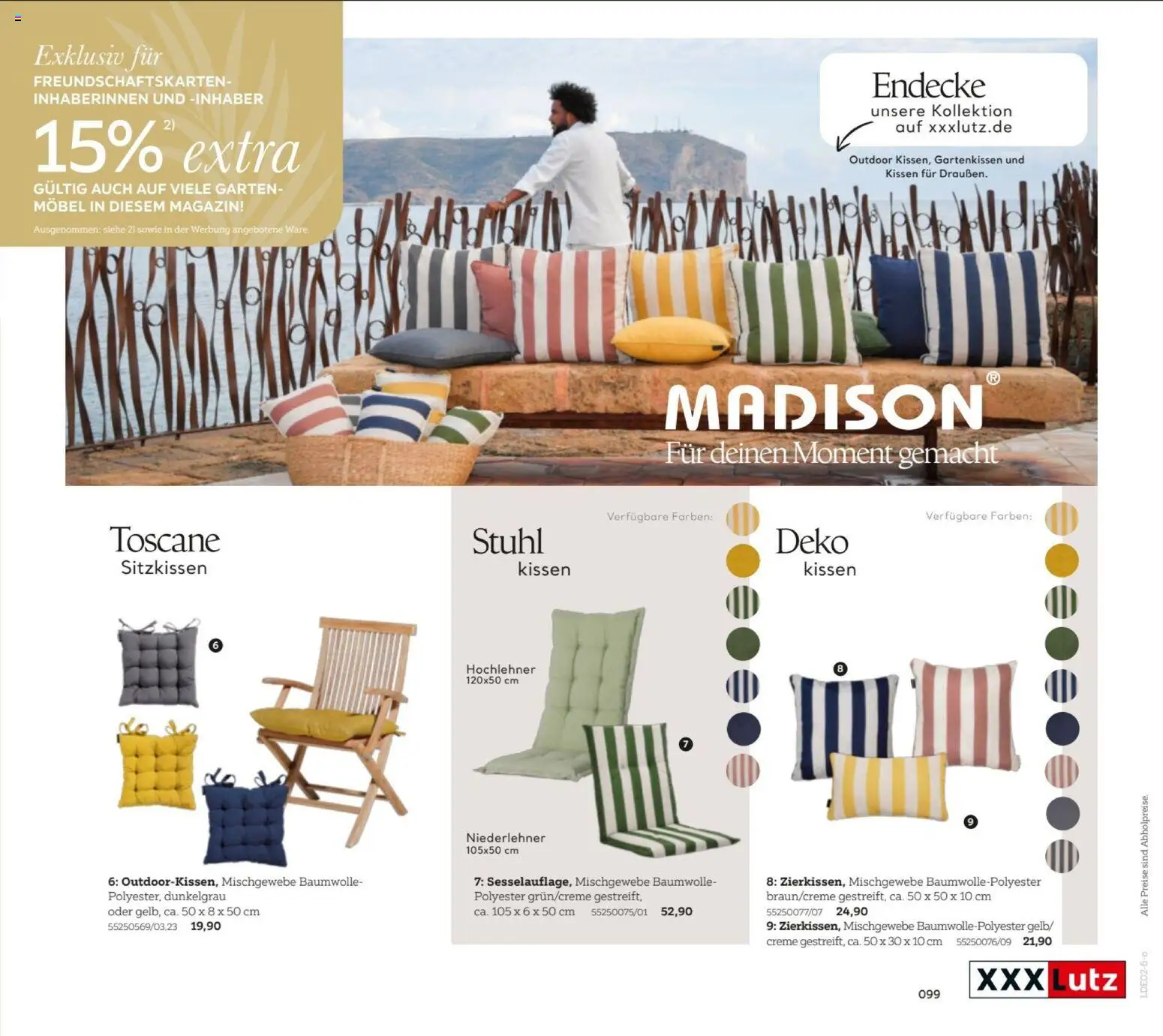 XXXL Lutz My Home Garten – gültig ab 23.02.2026 | Seite: 99 | Produkte: Kissen, Stuhl, Creme